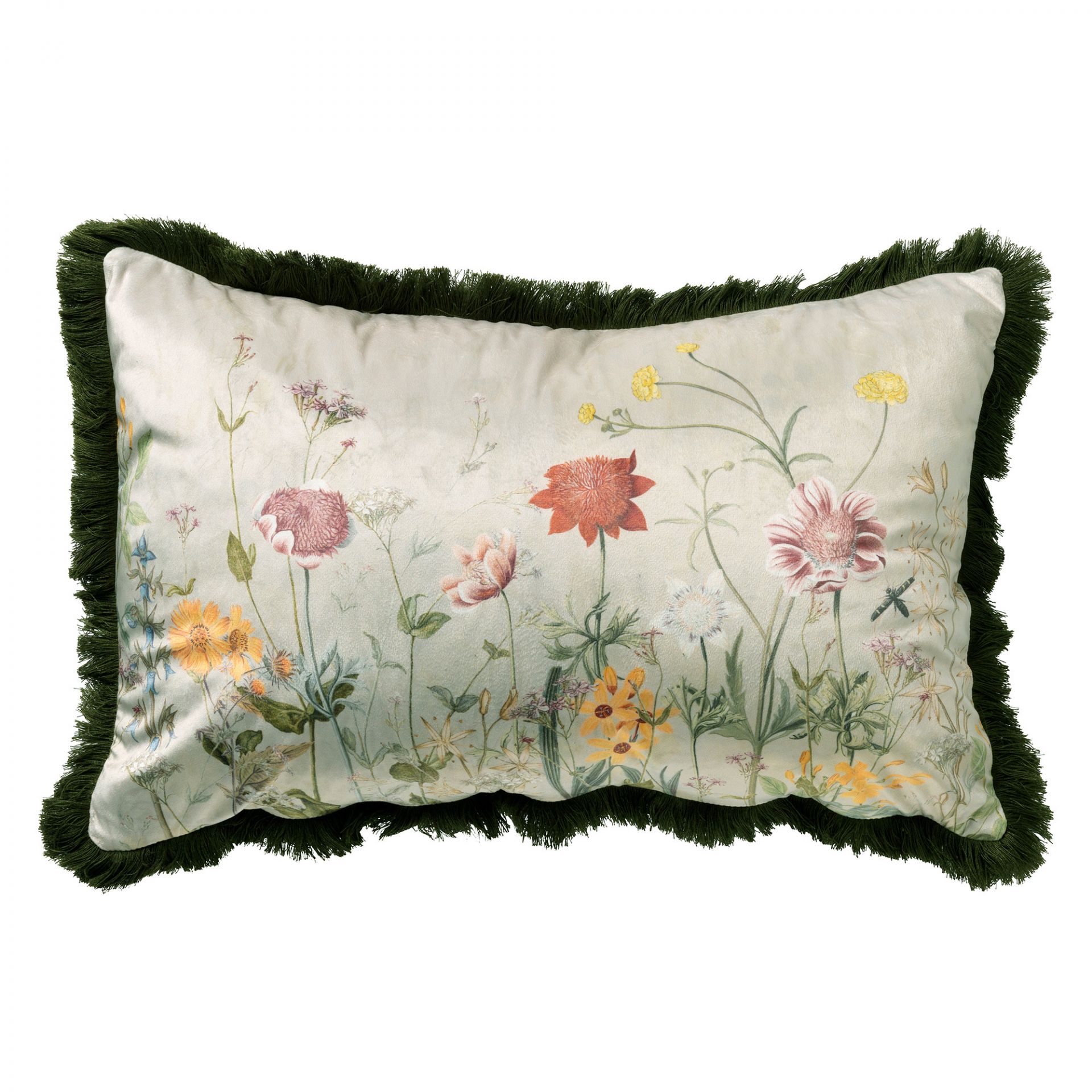 POSSY - Cushion with flower pattern 40x60 cm Chive - green