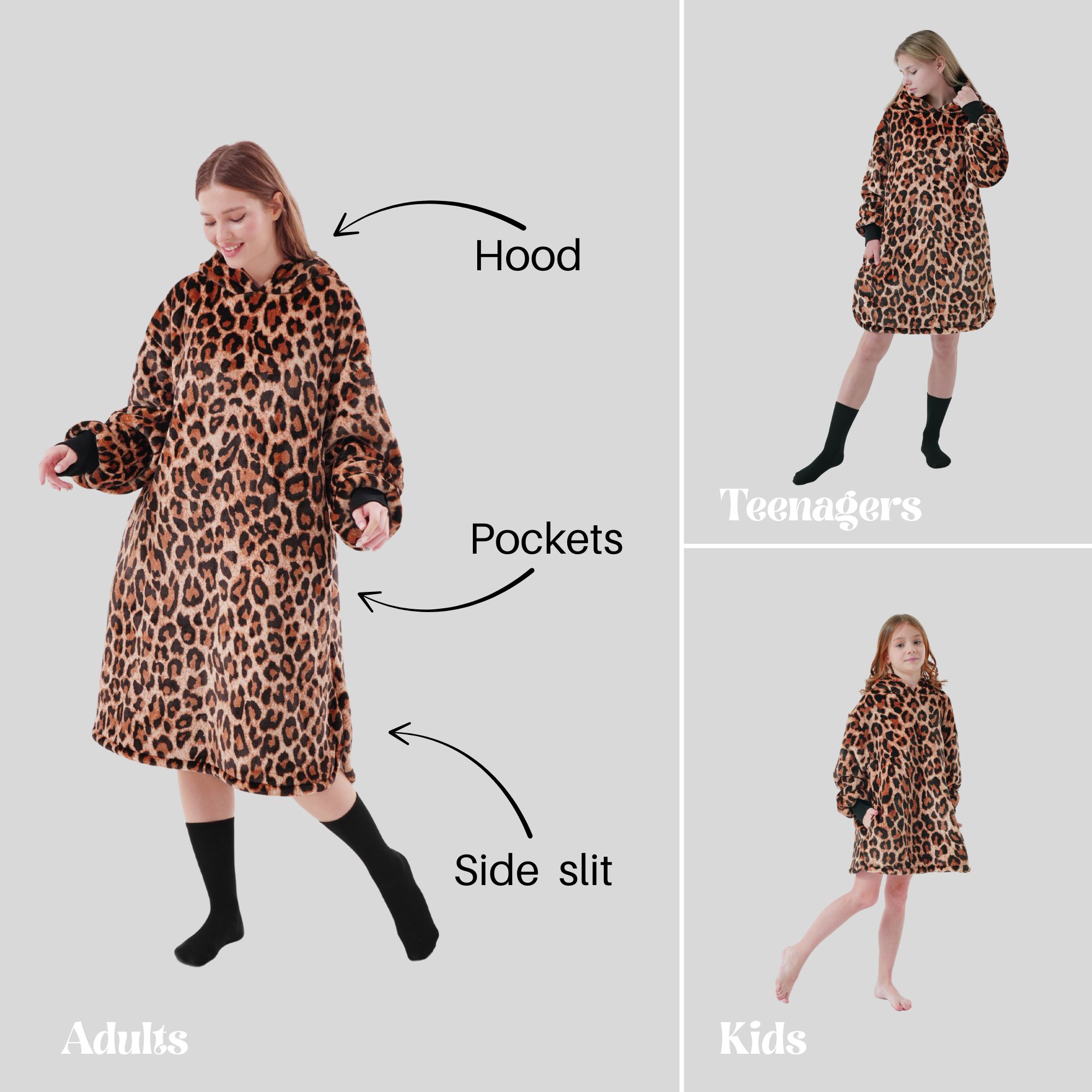 CHEETAH - Hoodie 60x90 cm - Teenager-Mädchen - Tobacco Brown - Braun