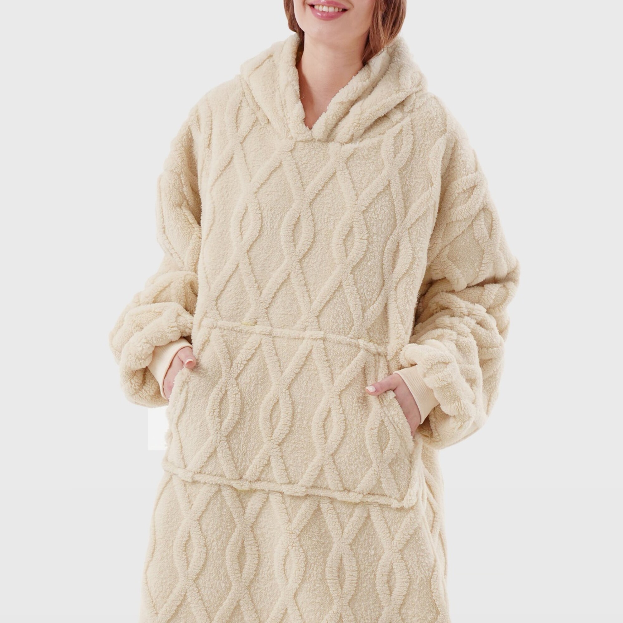 ROSETTA - hoodie 70x110 cm - volwassenen - Bone White - wit