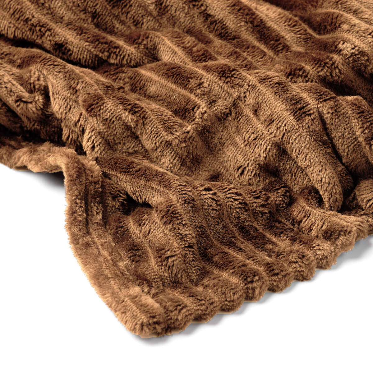 MARTHY - Plaid 140x180 cm - Tobacco Brown - Brown