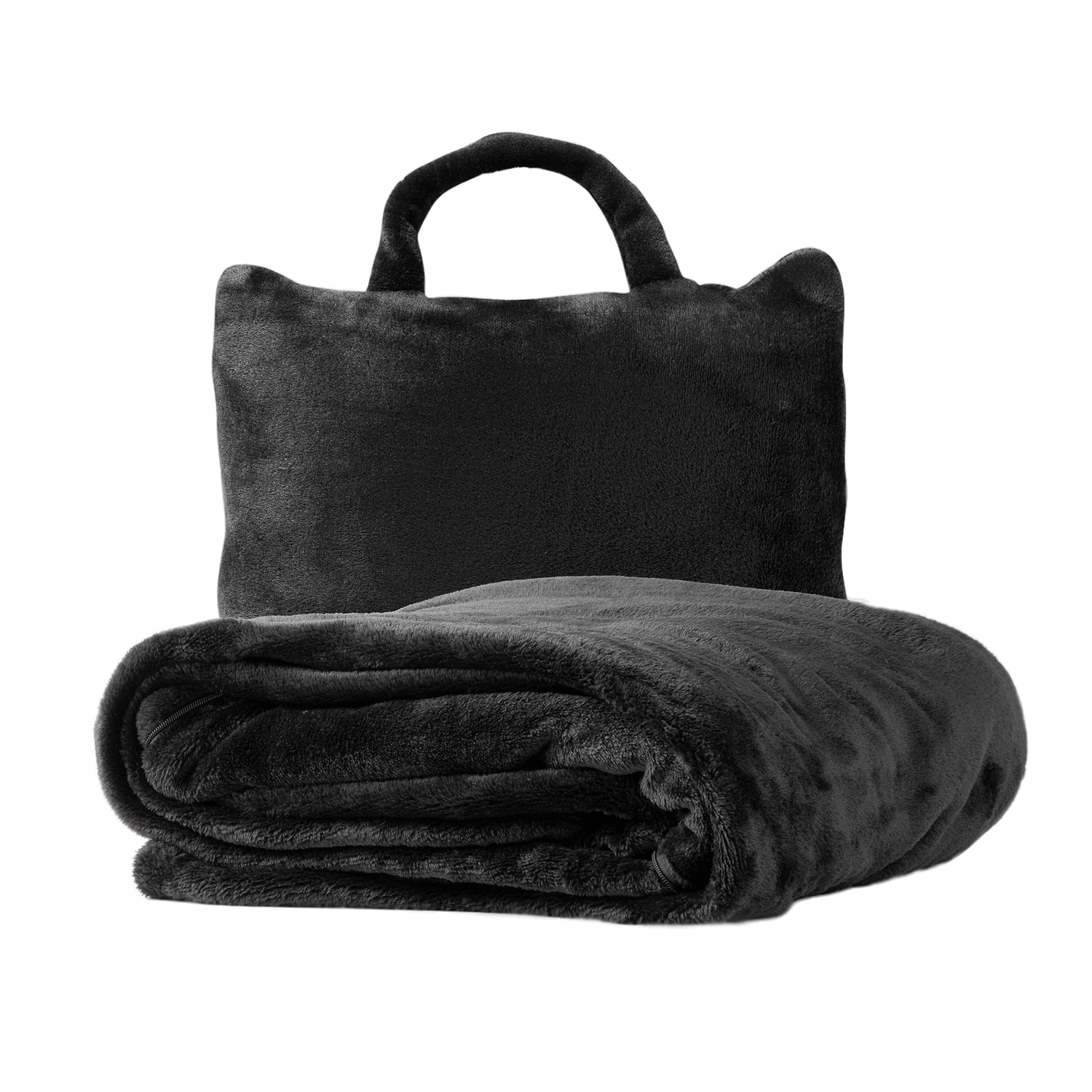 TESSA - Plaid to Go - 130x150 cm – Raven - Ideal für Unterwegs – faltbar in einer praktischen Tasche