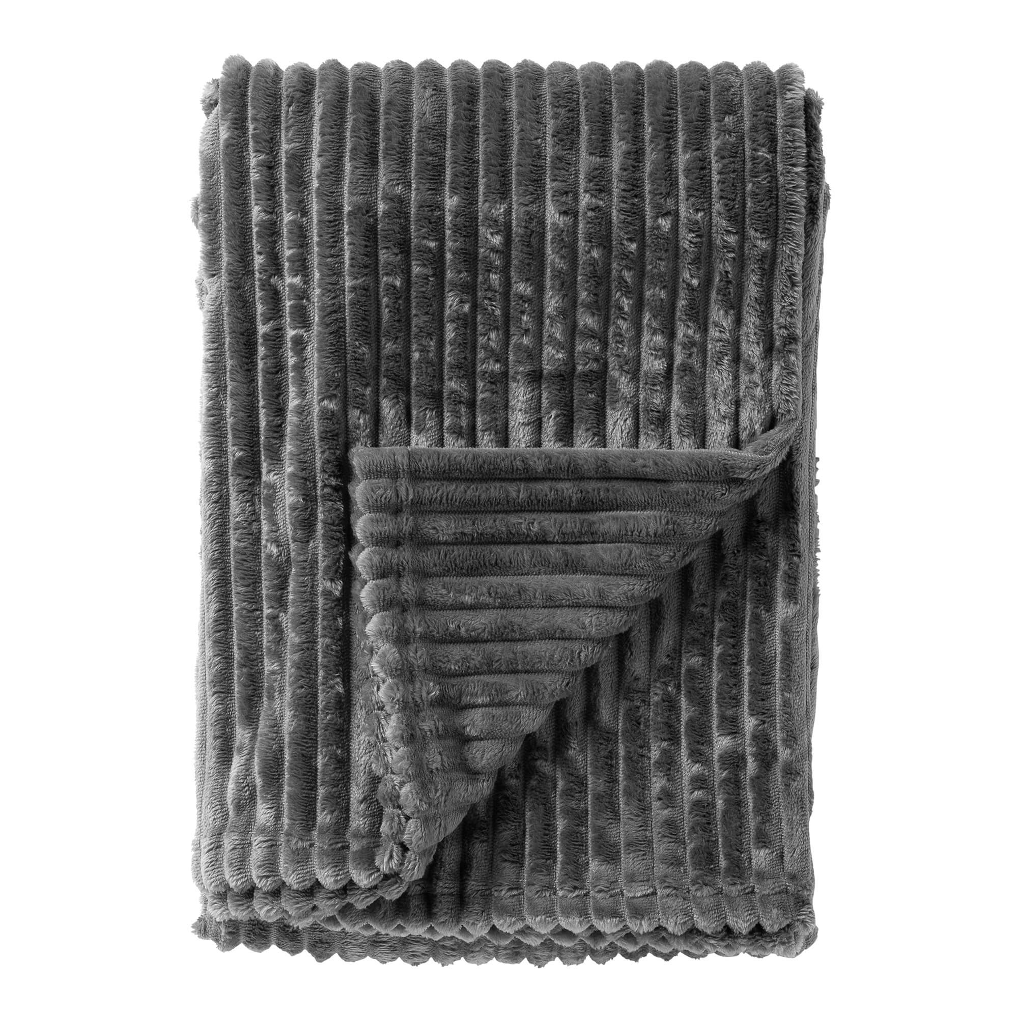 MARTHY - Plaid 140x180 cm - Charcoal Gray - Grau