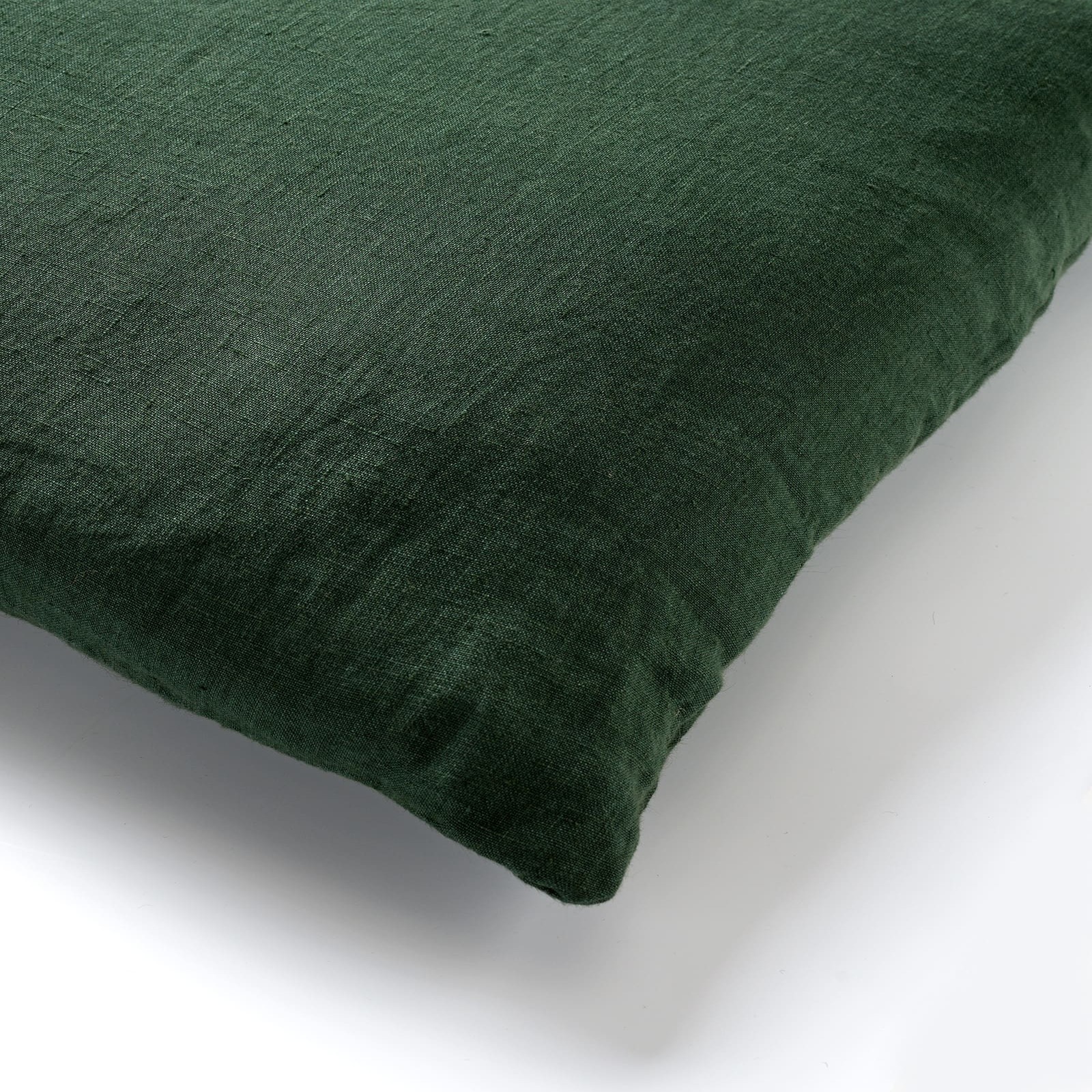 LINN - Sierkussen 45x45 cm - 100% linnen - effen kleur - Mountain View - donkergroen