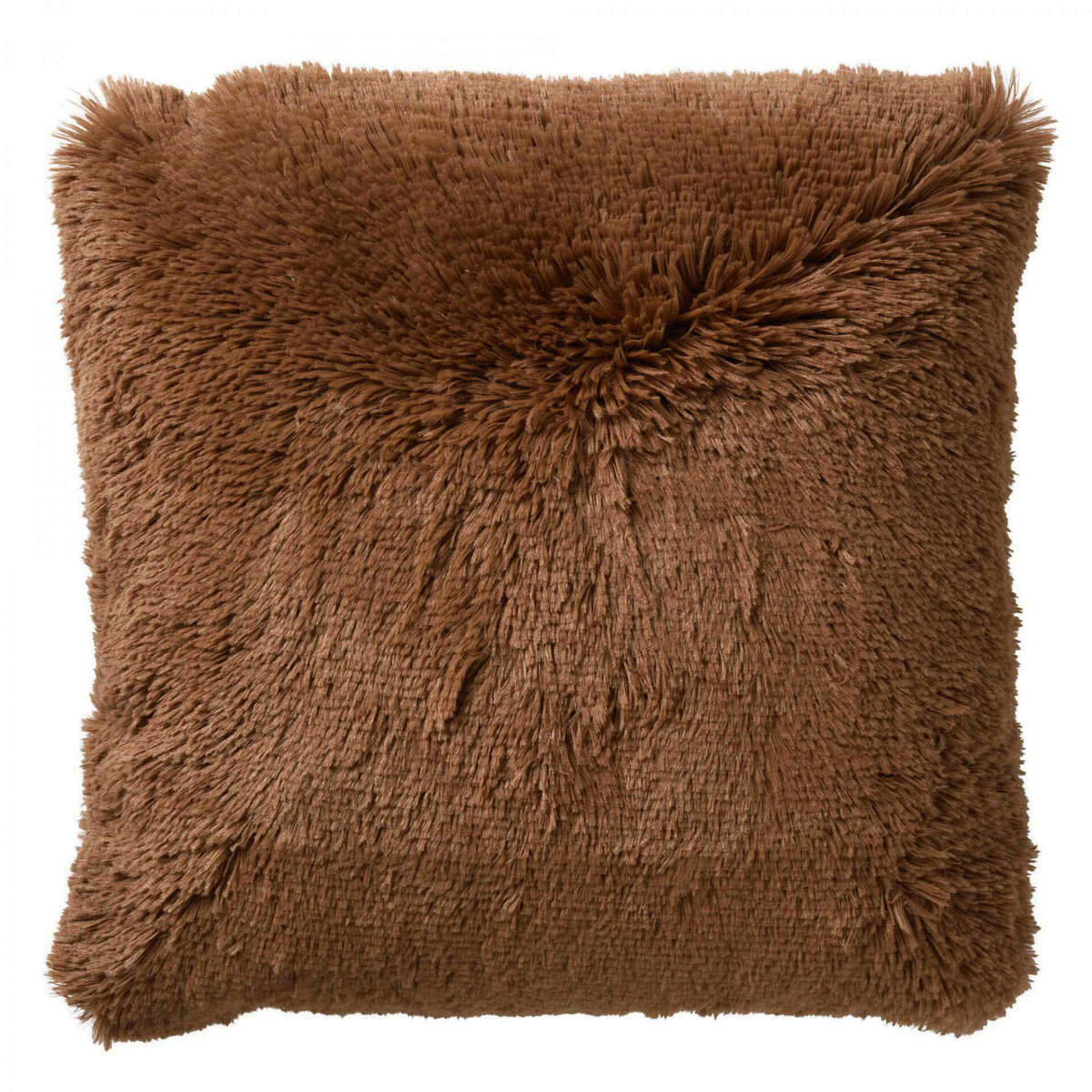 FLUFFY - Coussin décoratif 60x60 cm - ultra doux - coussin XL - Tobacco Brown - marron