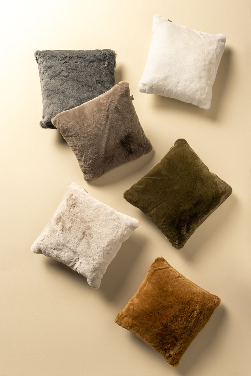ZAYA - Housse de coussin imitation fourrure Pumice Stone 45x45 cm 