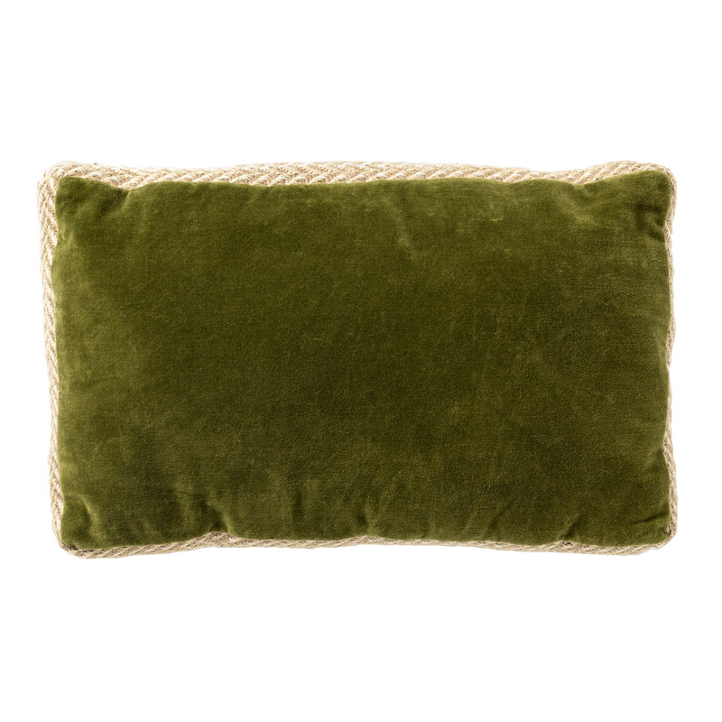 MANOE - Cushion 30x50 cm - jute edging - Cardamom Seed - green