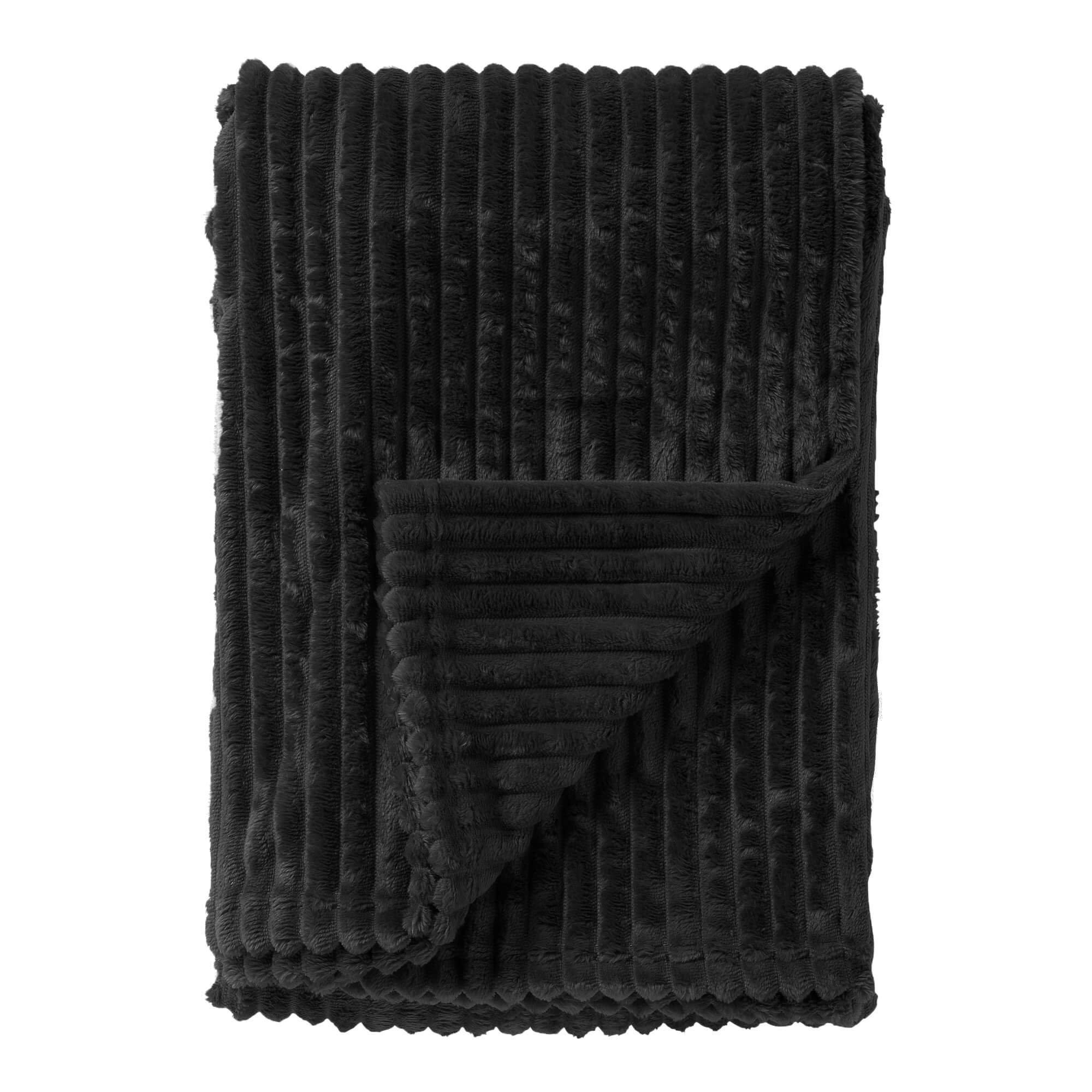 MARTHY - Plaid 140x180 cm - Raven - Schwarz