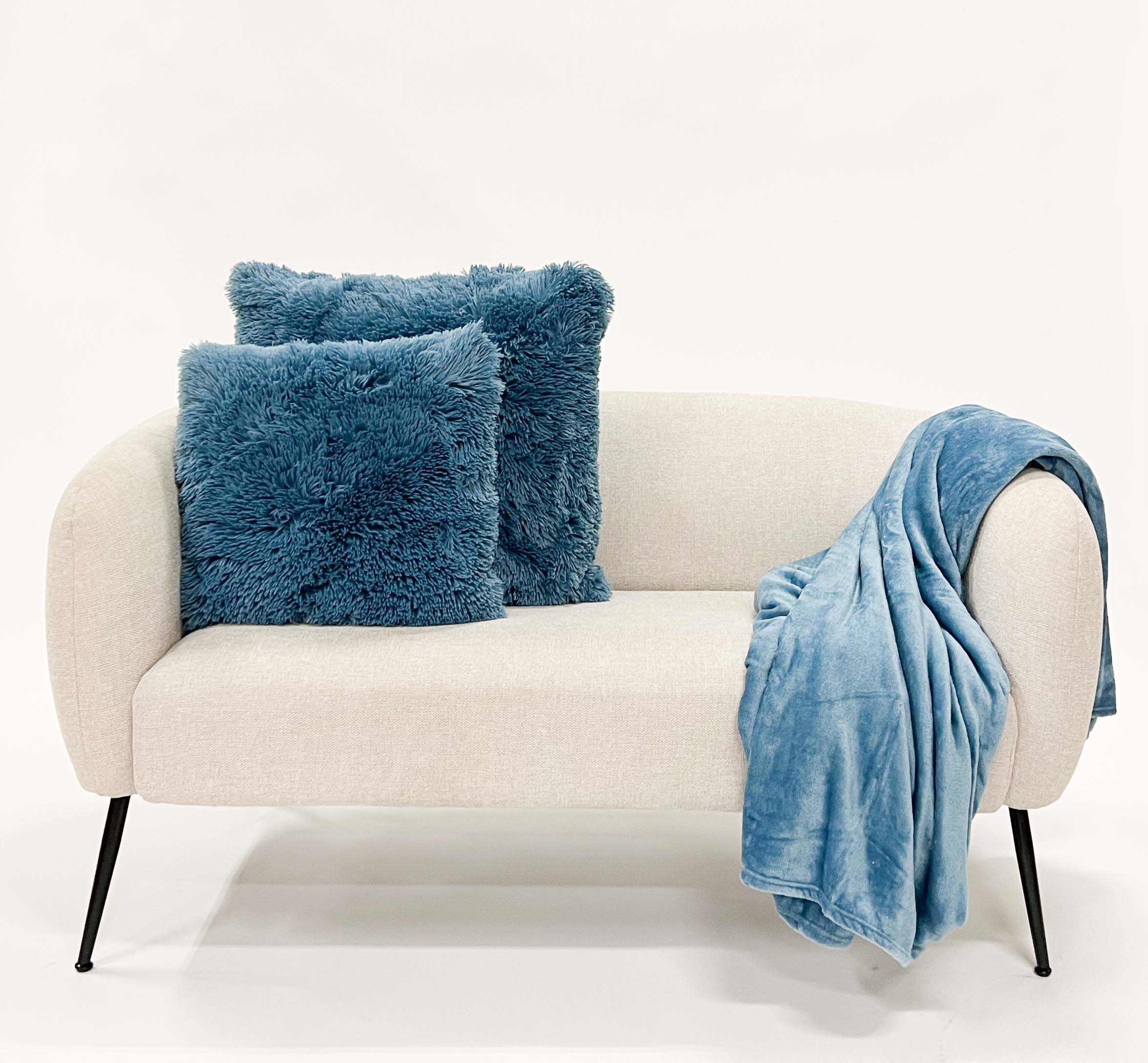 FLUFFY - Cushion 45x45 cm Provincial Blue - blue