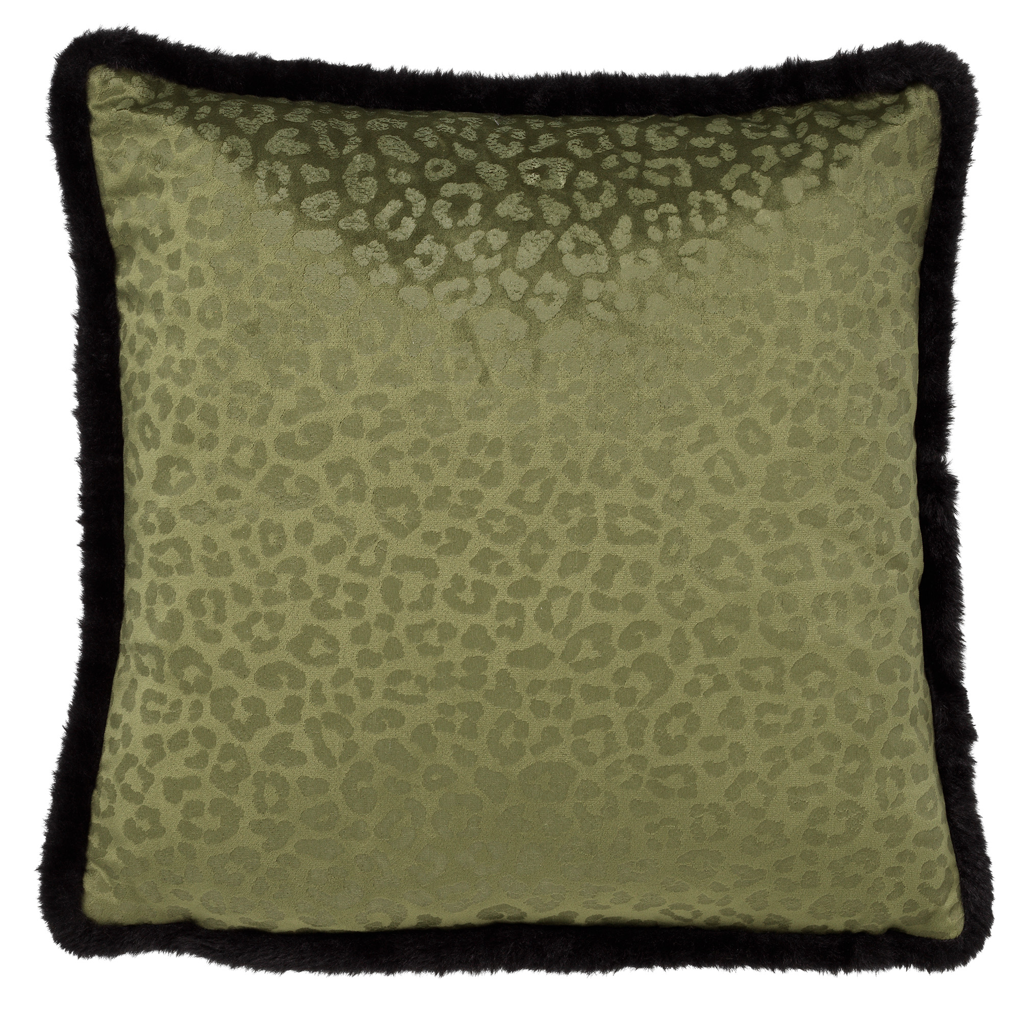 CHEETA - Cushion with animal print 45x45 cm Chive