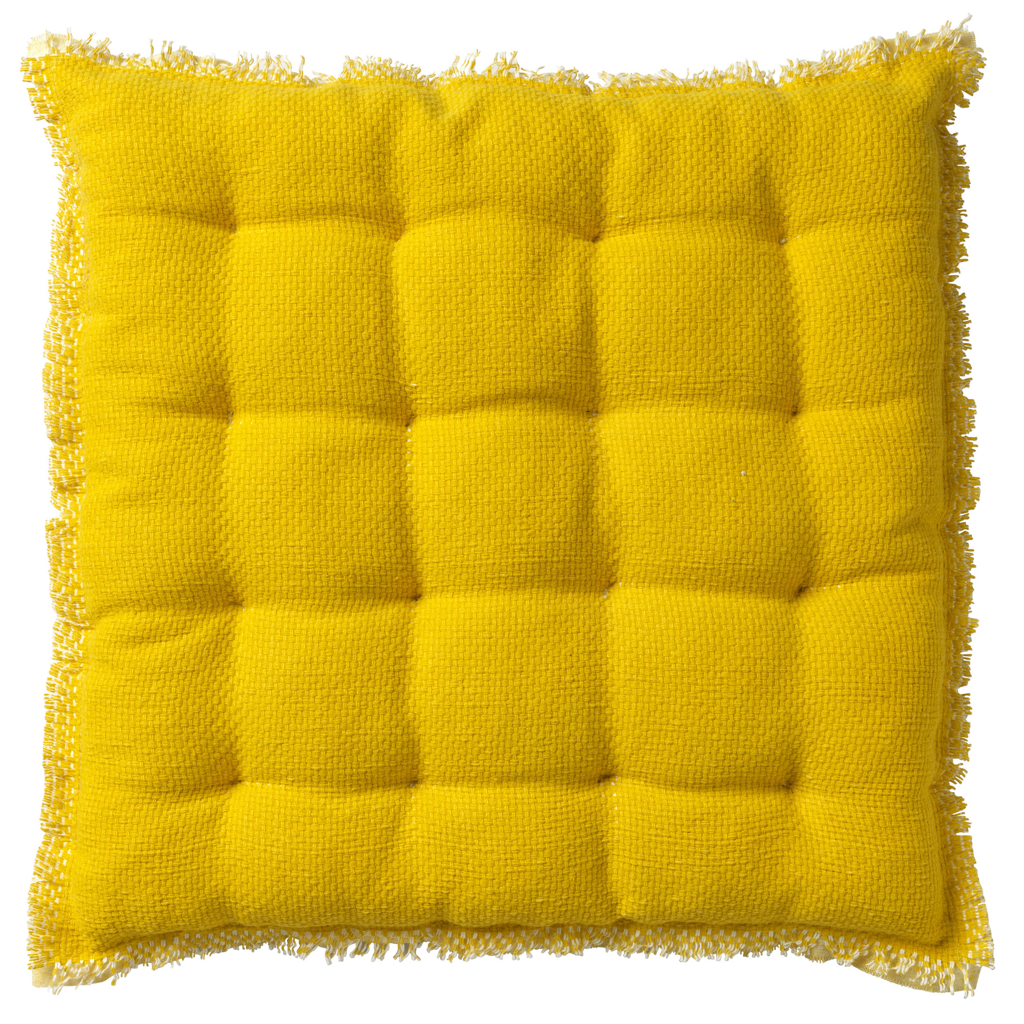 BURTO - Seat pad cushion washed coton Lemon 40x40 cm