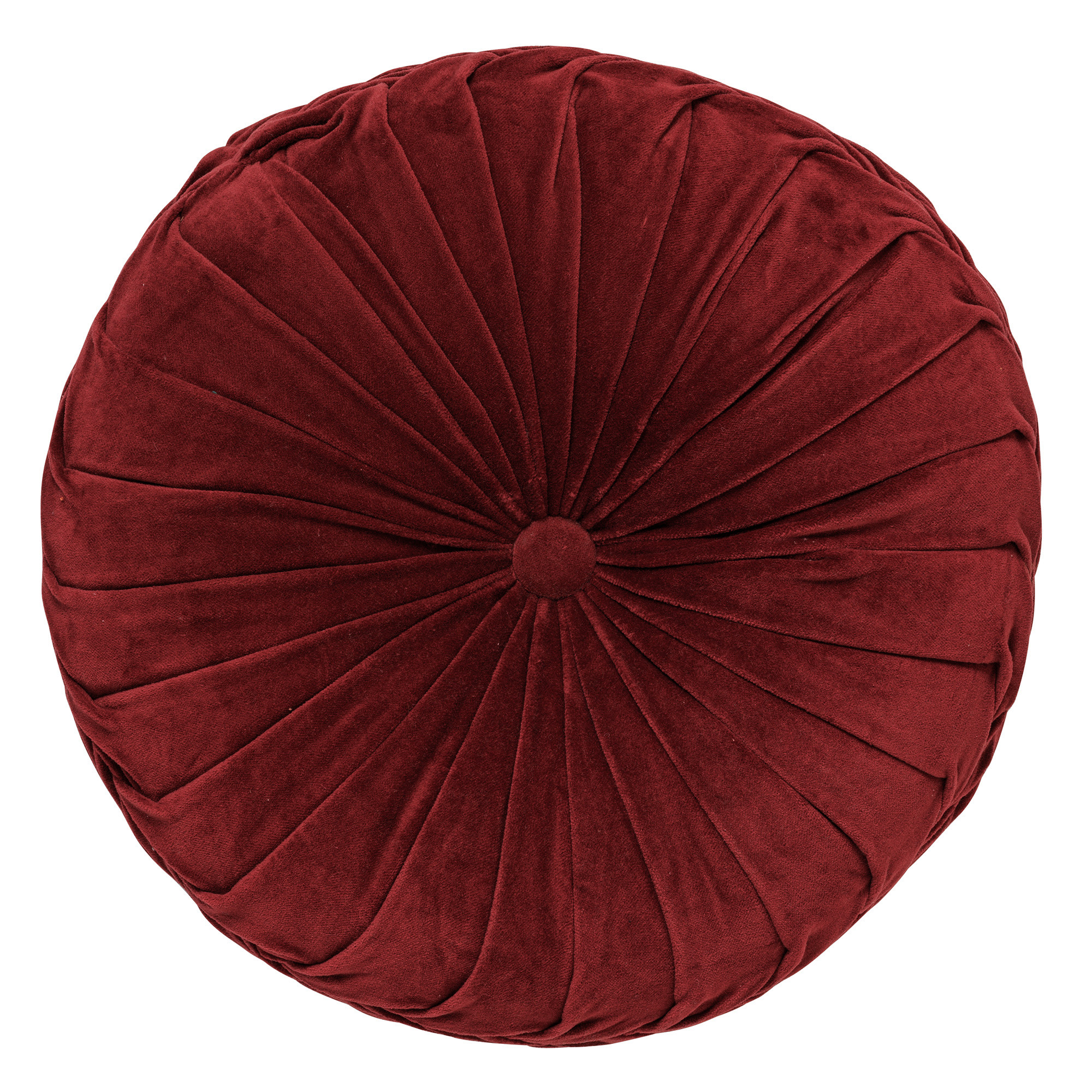 KAJA - Sierkussen rond velvet 40 cm - Merlot - rood