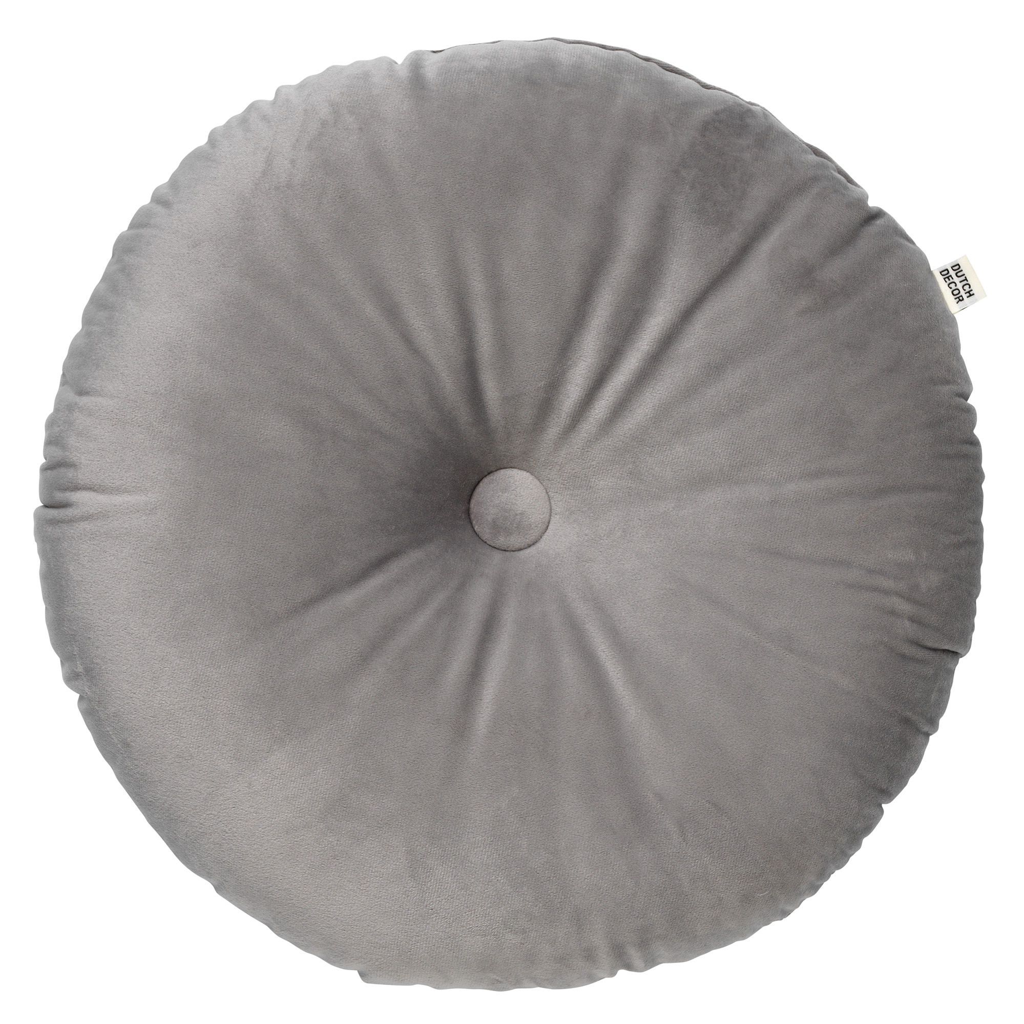 OLLY - Sierkussen rond velvet 40 cm - Micro Chip - lichtgrijs