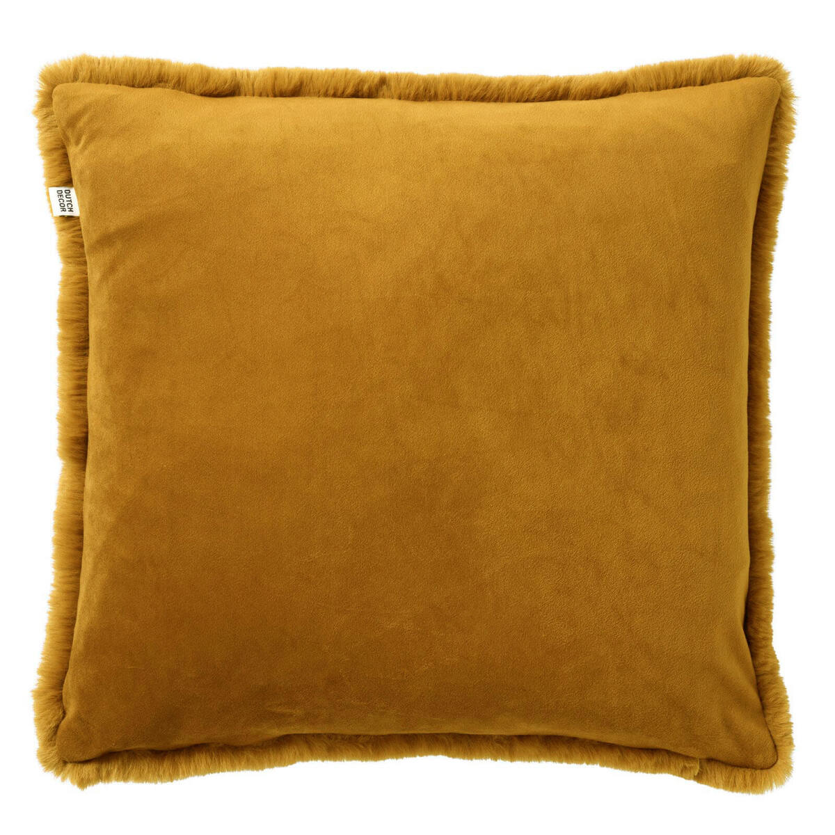 ZAYA - Sierkussen 45x45 cm - bontlook - effen kleur - Chai Tea