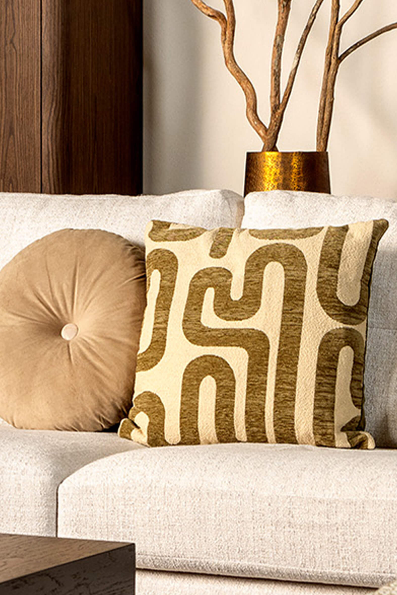 NIMA - Cushion 45x45 cm - Mayfly - green and beige