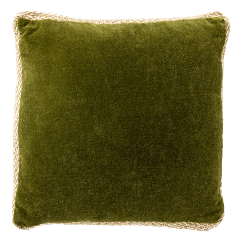 MANOE - Cushion 45x45 cm - jute edging - Cardamom Seed - green