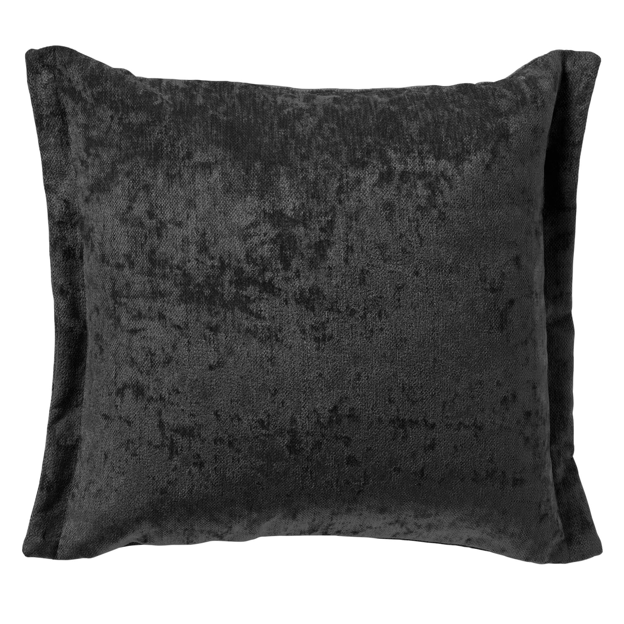 LEWIS - Coussin velours 45x45 cm Raven - noir