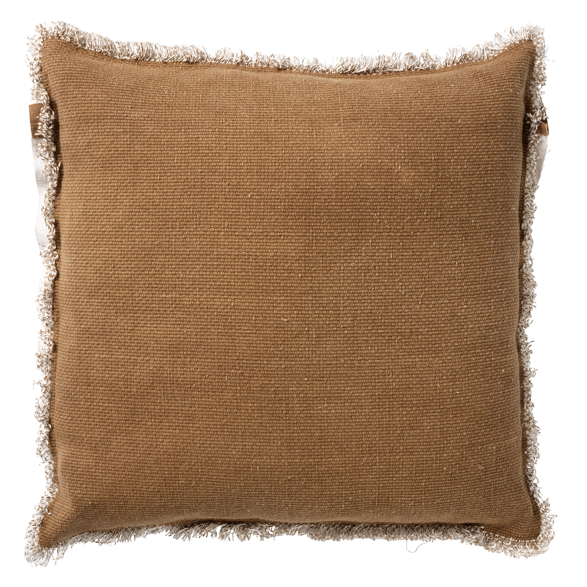 Cushion Burto washed cotton 60x60 cm Tobacco Brown