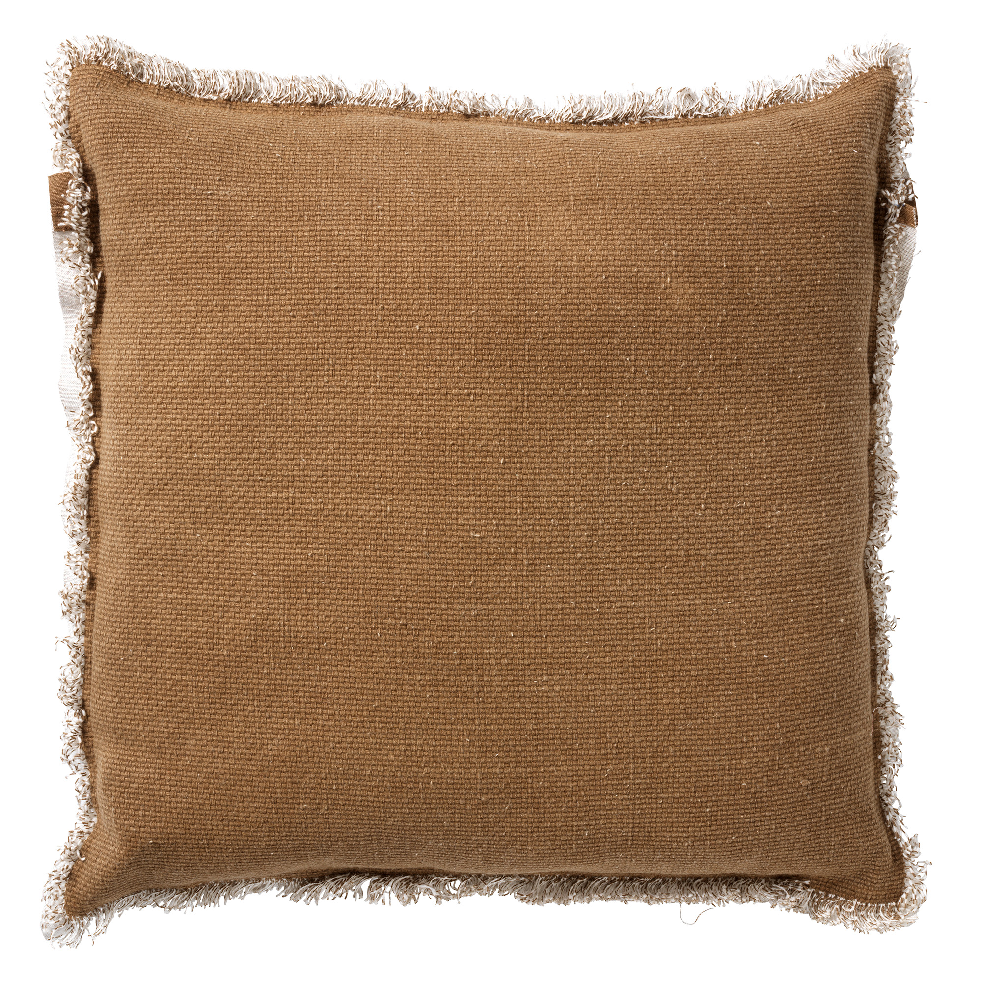 BURTO - Dekokissen Baumwolle mit stone-washed optik Tobacco Brown 60x60 cm