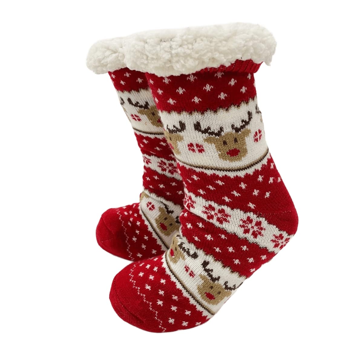 ROWEN - Huissokken - antislip - met sherpa voering - one size - Biking Red - multicolor