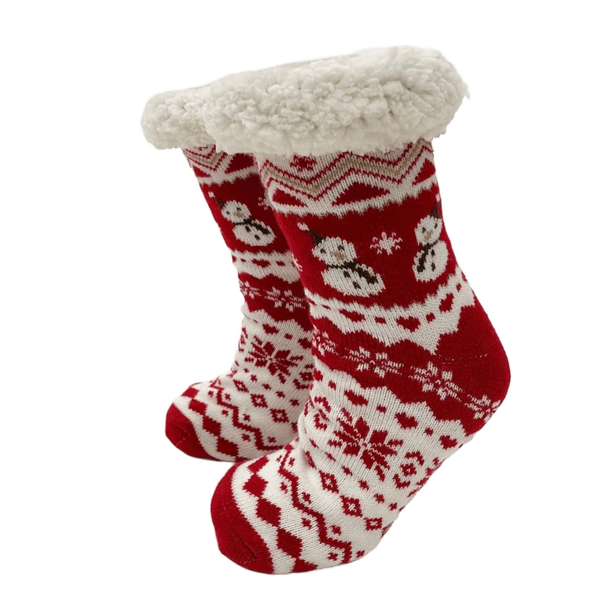 BORIS - Huissokken - antislip - met sherpa voering - one size - Biking Red - multicolor