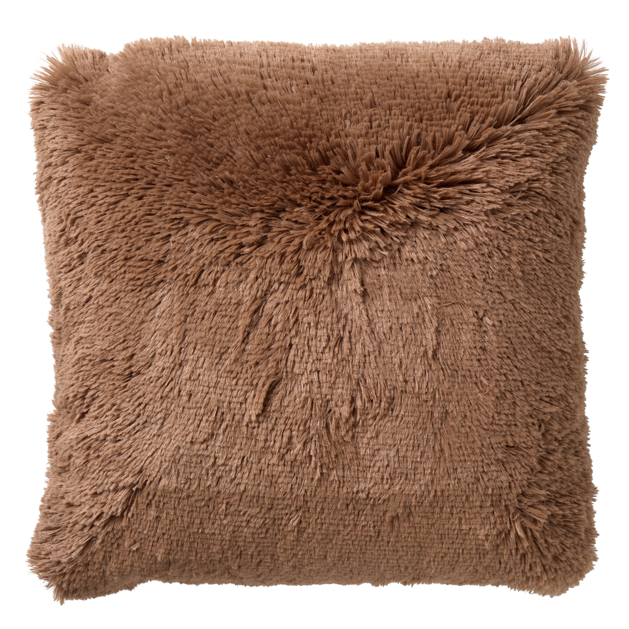 FLUFFY - Cushion 60x60 cm - Tobacco Brown - brown