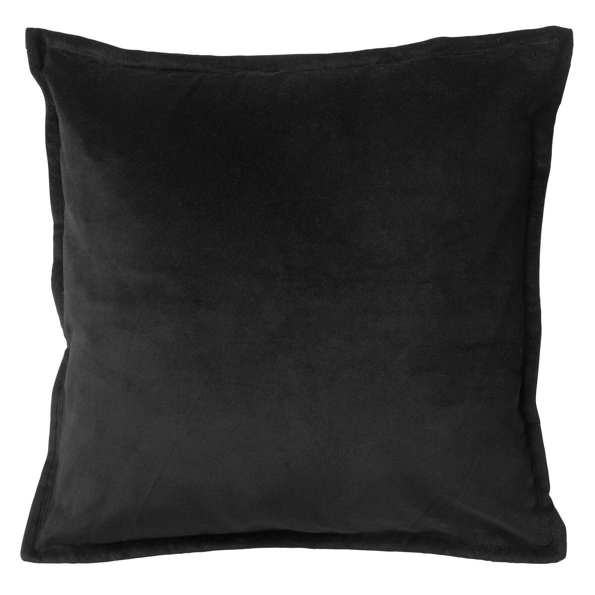 CAITH - Coussin décoratif 50x50 cm - 100 % velours de coton - Raven - Noir