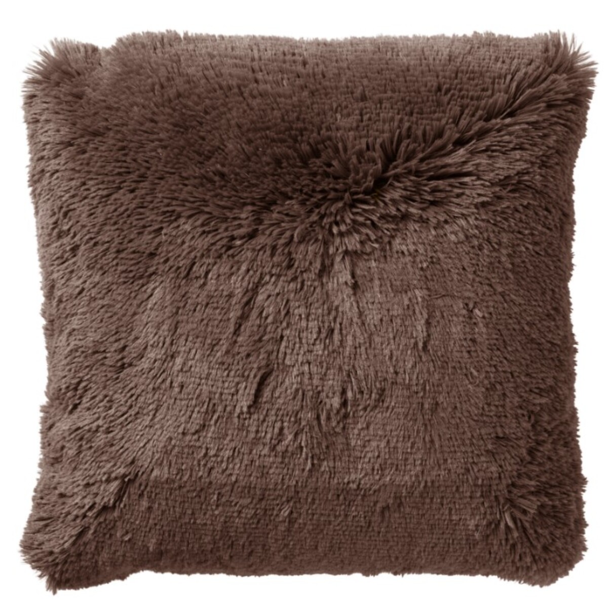 FLUFFY - Dekokissen 45x45 cm - superweich - einfarbig - Chocolate Martini - dunkelbraun