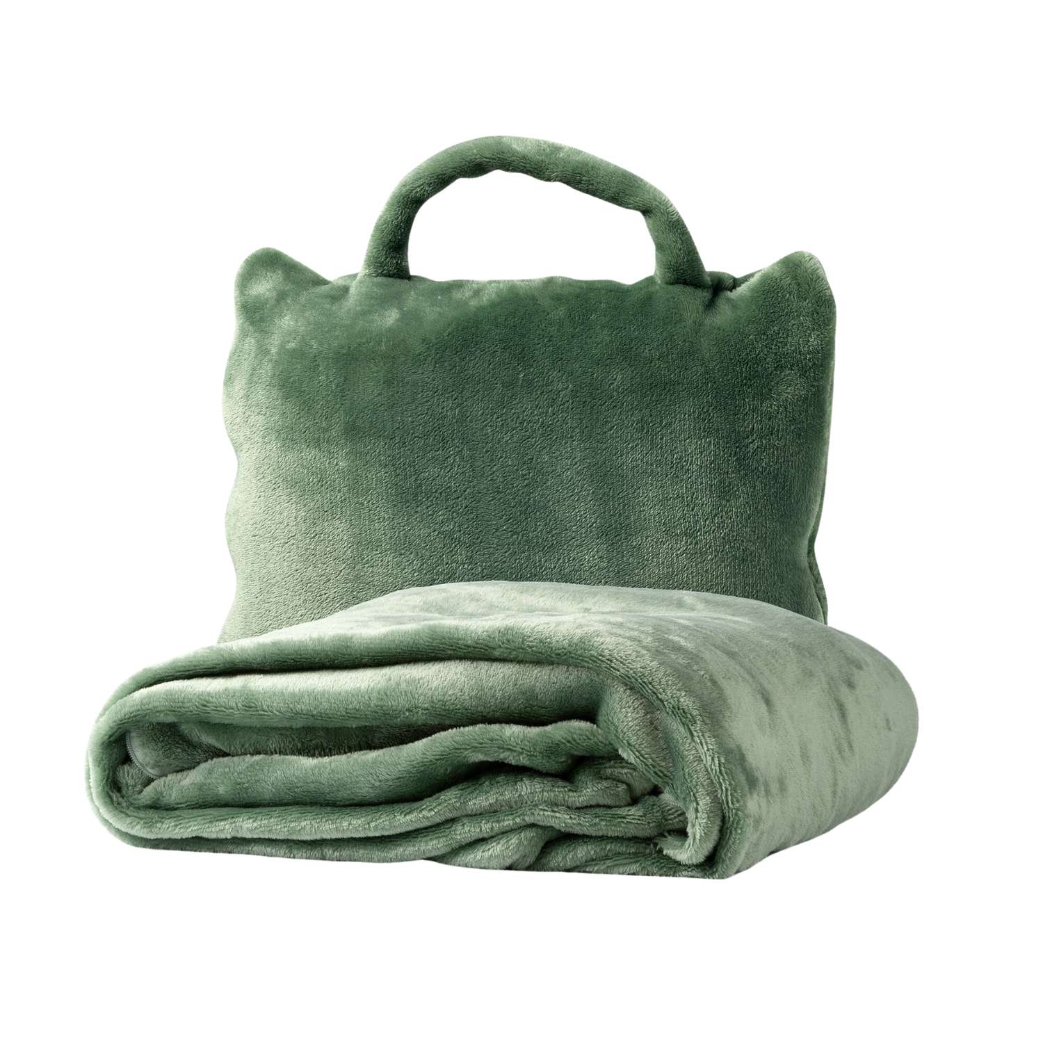TESSA - Plaid to Go - 130x150 cm - Hedge Green - ideal for traveling - folds into handy bag