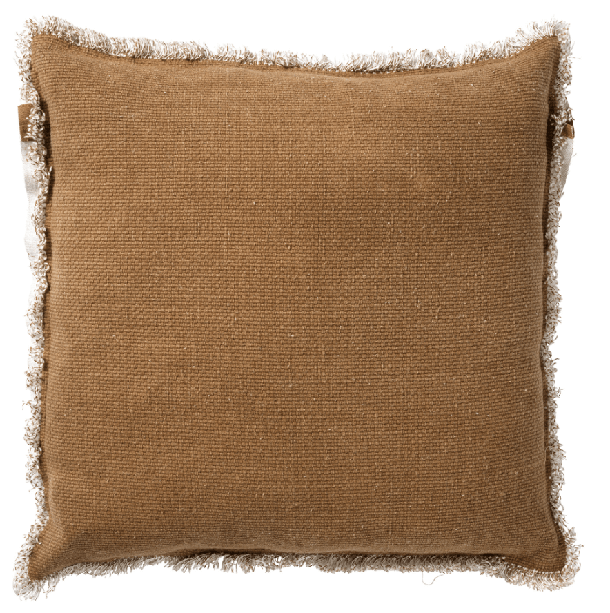 BURTO - Coussin en coton delavé Tobacco brown 45x45 cm 
