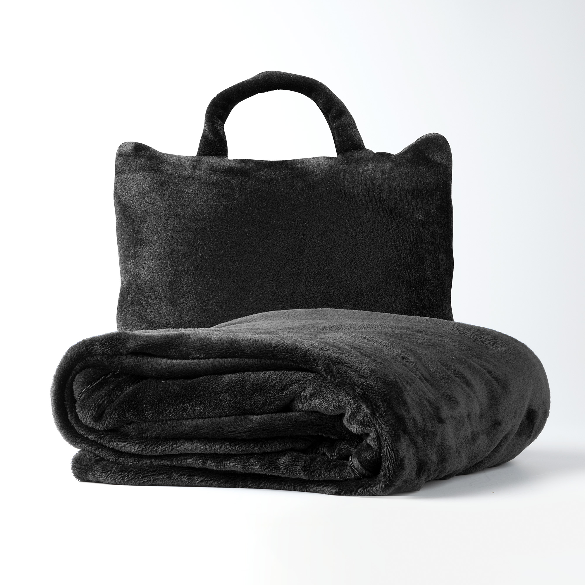 TESSA - Plaid to Go - 130x150 cm – Raven - Ideal für Unterwegs – faltbar in einer praktischen Tasche