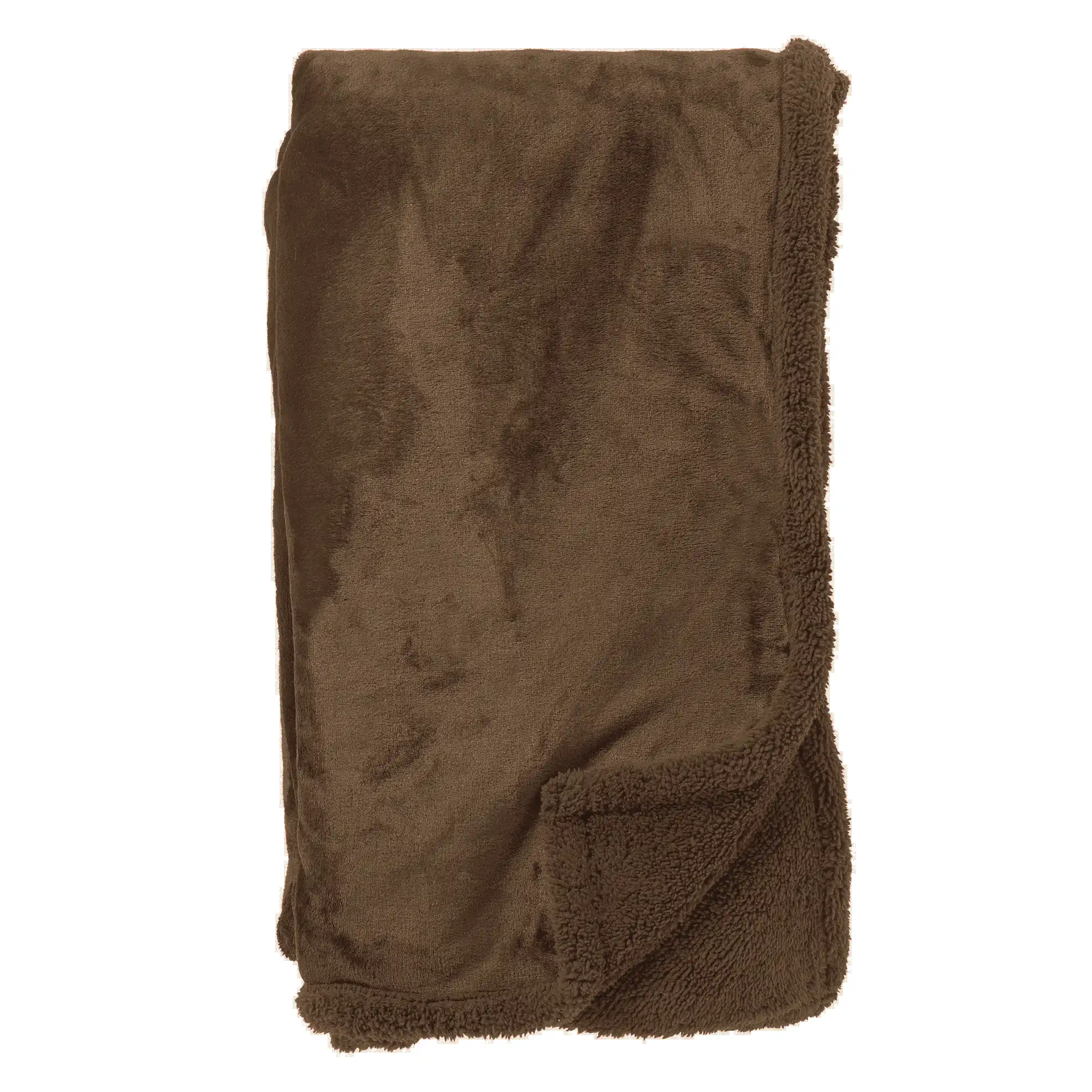 STANLEY - Plaid 150x200 cm - fleece deken met teddy en fleece - Chocolate Martini - bruin