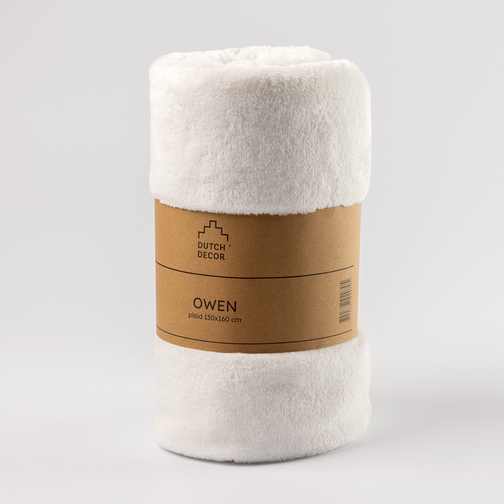 OWEN - plaid 130x160 cm - coral fleece deken - heerlijk zacht - Snow White - offwhite 