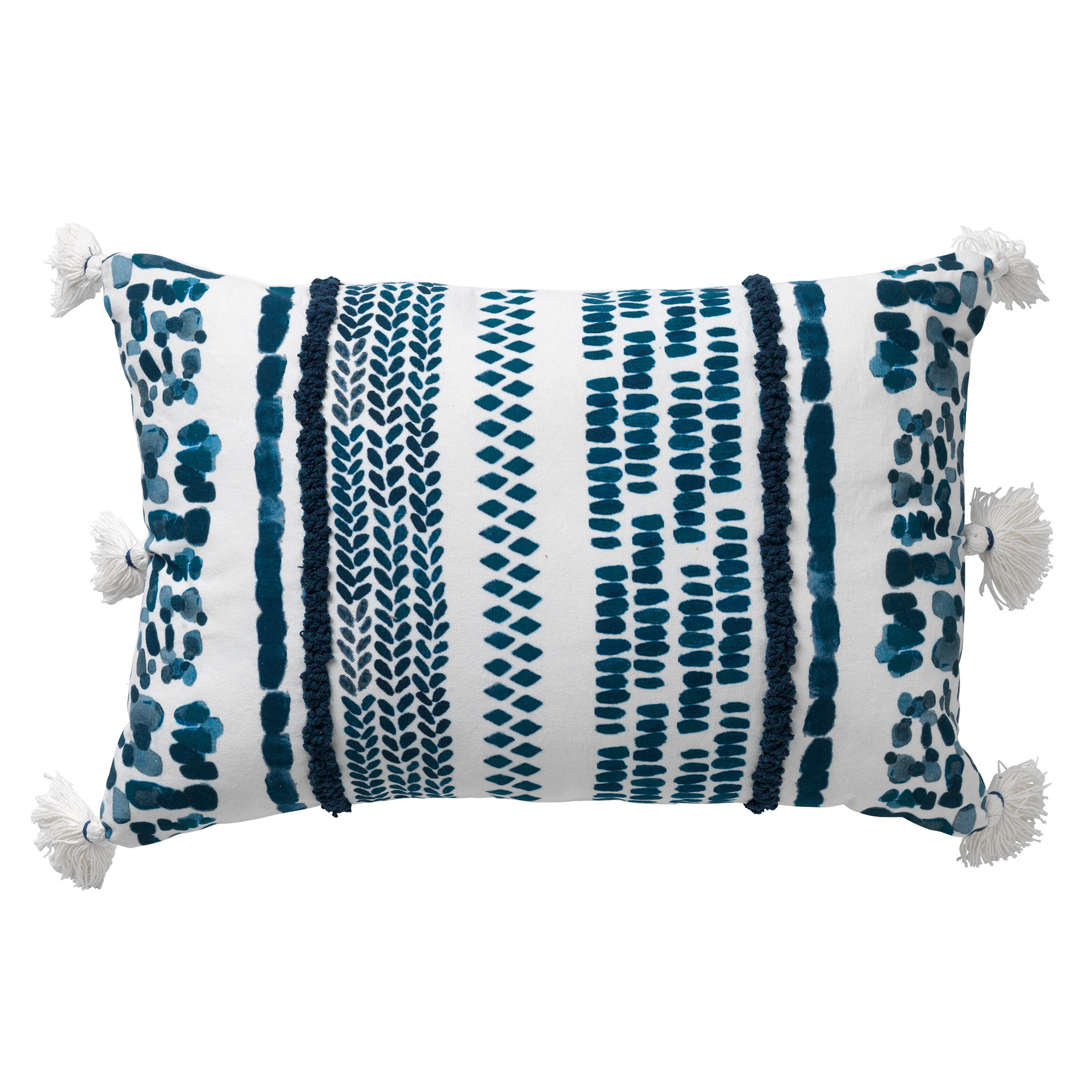 CUBAAN - Coussin en coton 40x60 cm Provincial Blue - bleu