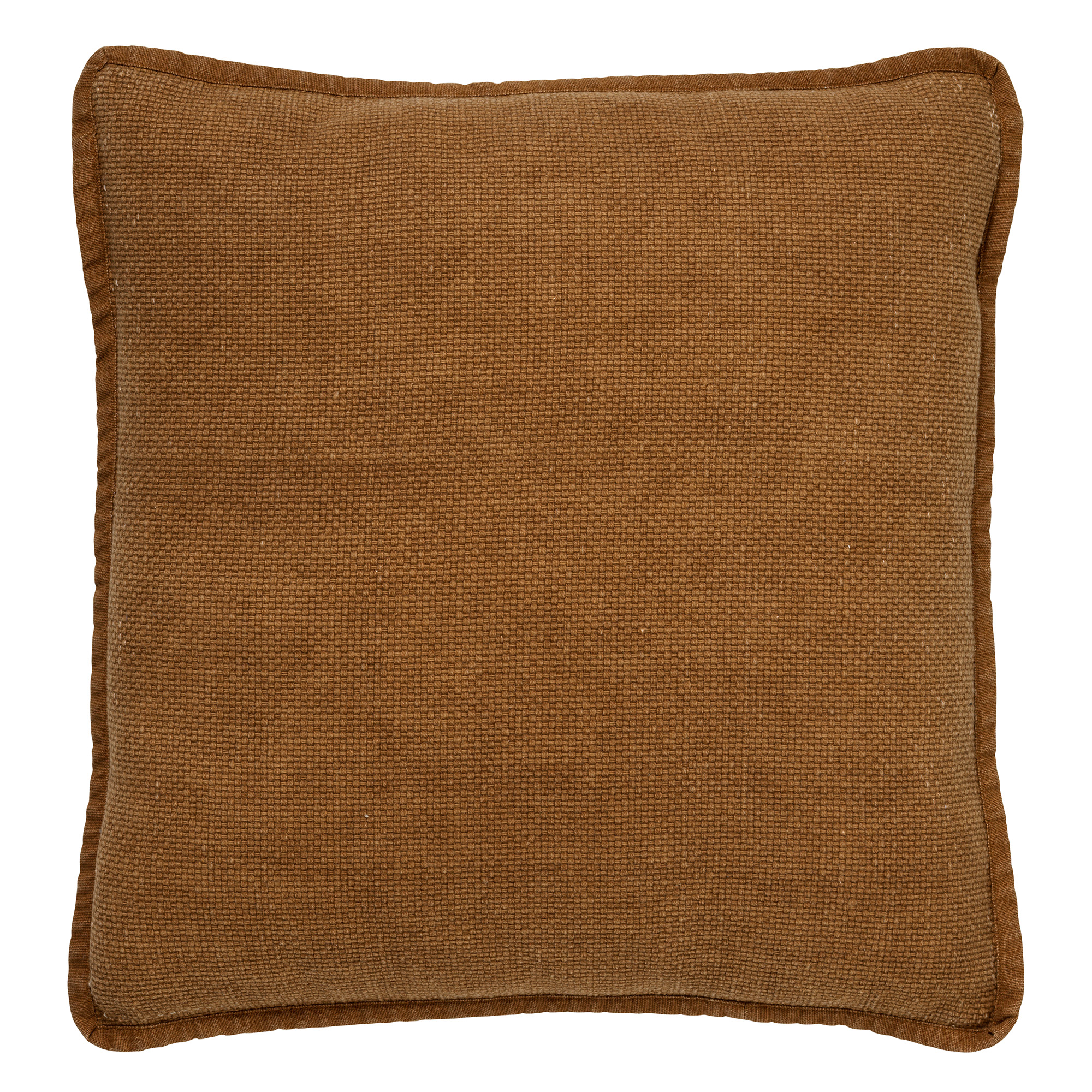 BOWIE - Cushion washed cotton 45x45 cm Tobacco Brown