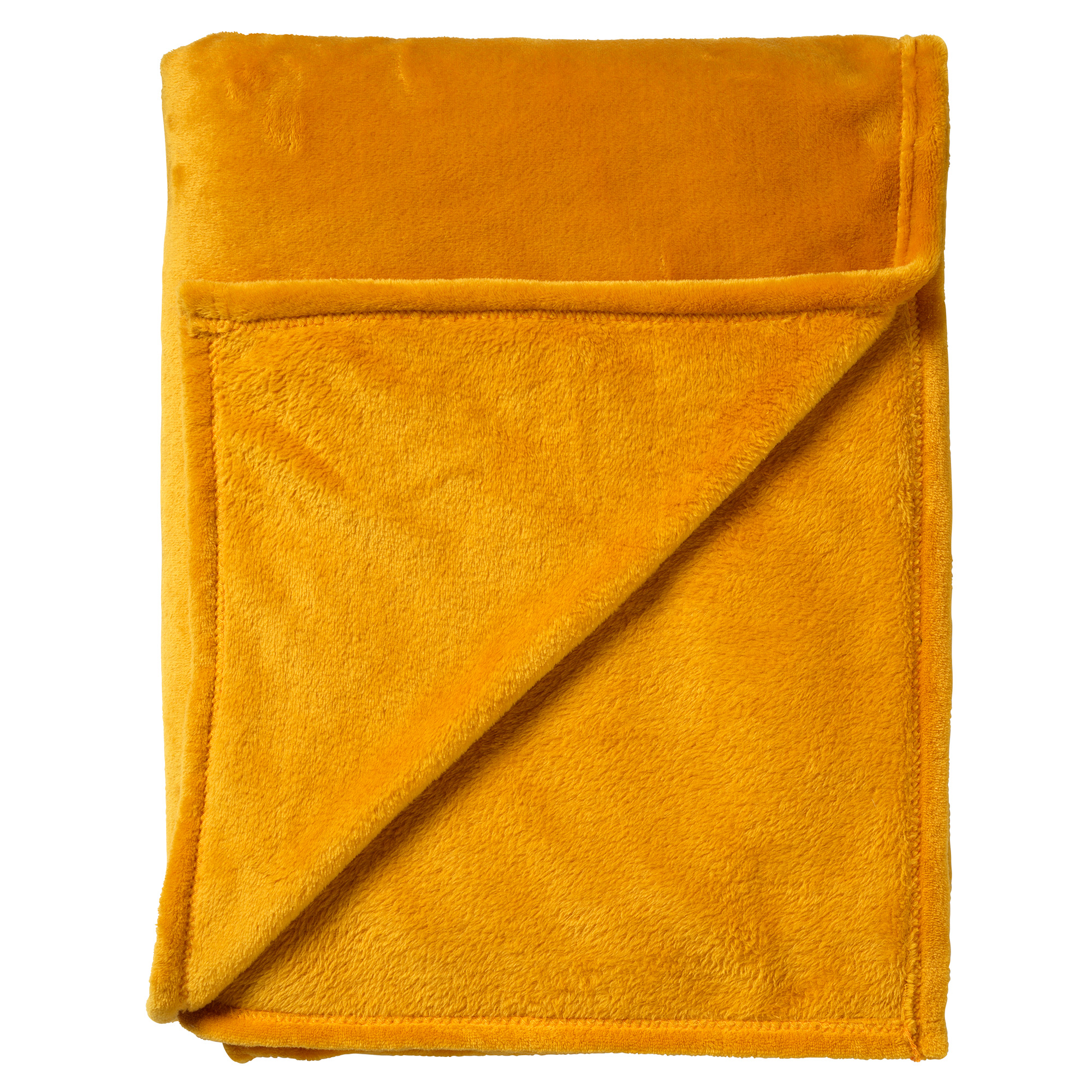 CHARLIE - Wohndecke Fleece 200x220 cm - Golden Glow - gelb