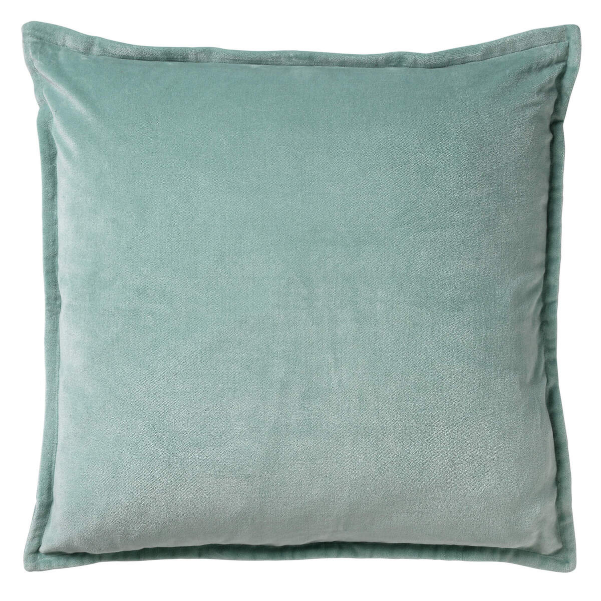 CAITH - Dekokissen 50x50 cm - 100 % Baumwoll-Velours - Jadeite - Hellgrün