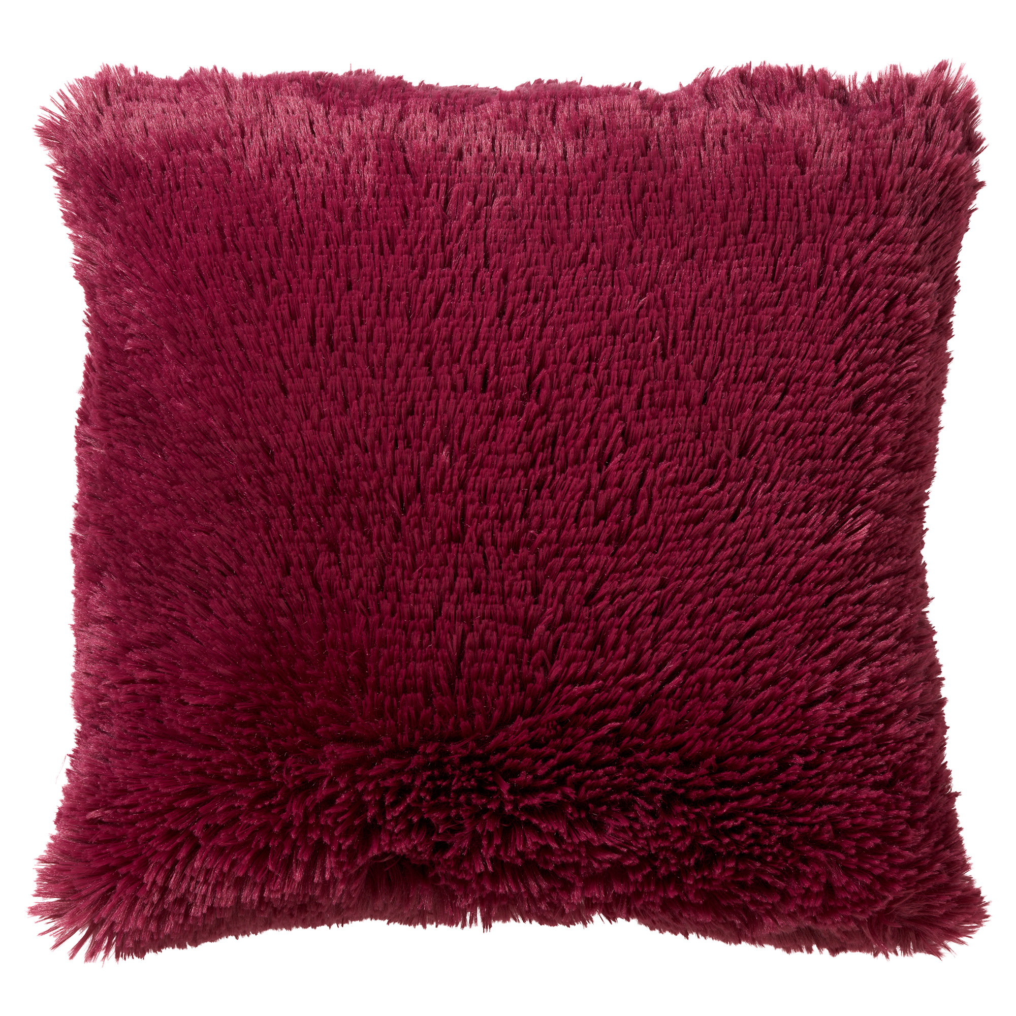 FLUFFY - Sierkussen 45x45 cm - superzacht - effen kleur - Red Plum - roze