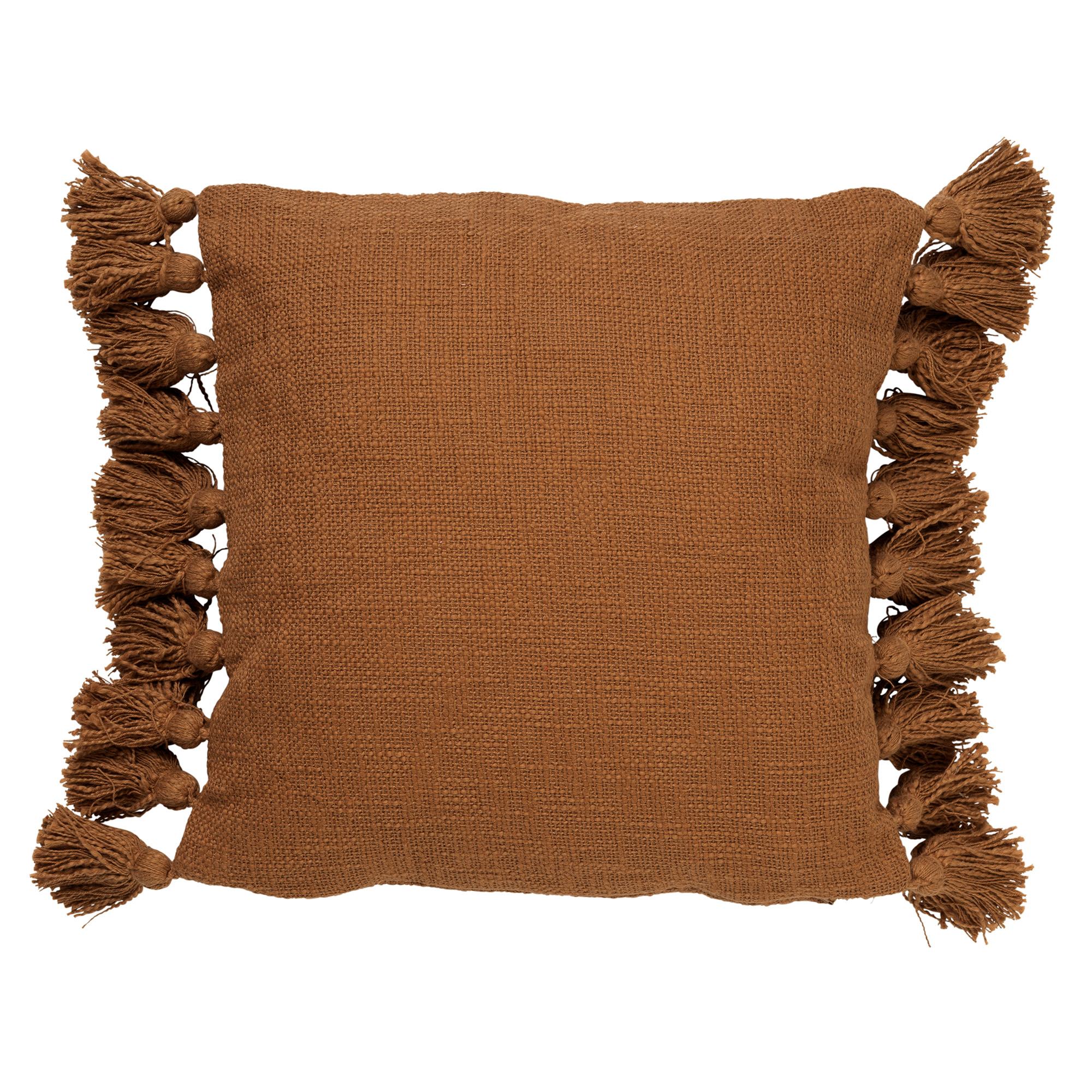 RUBY - Coussin en coton Tobacco Brown 45x45 cm 