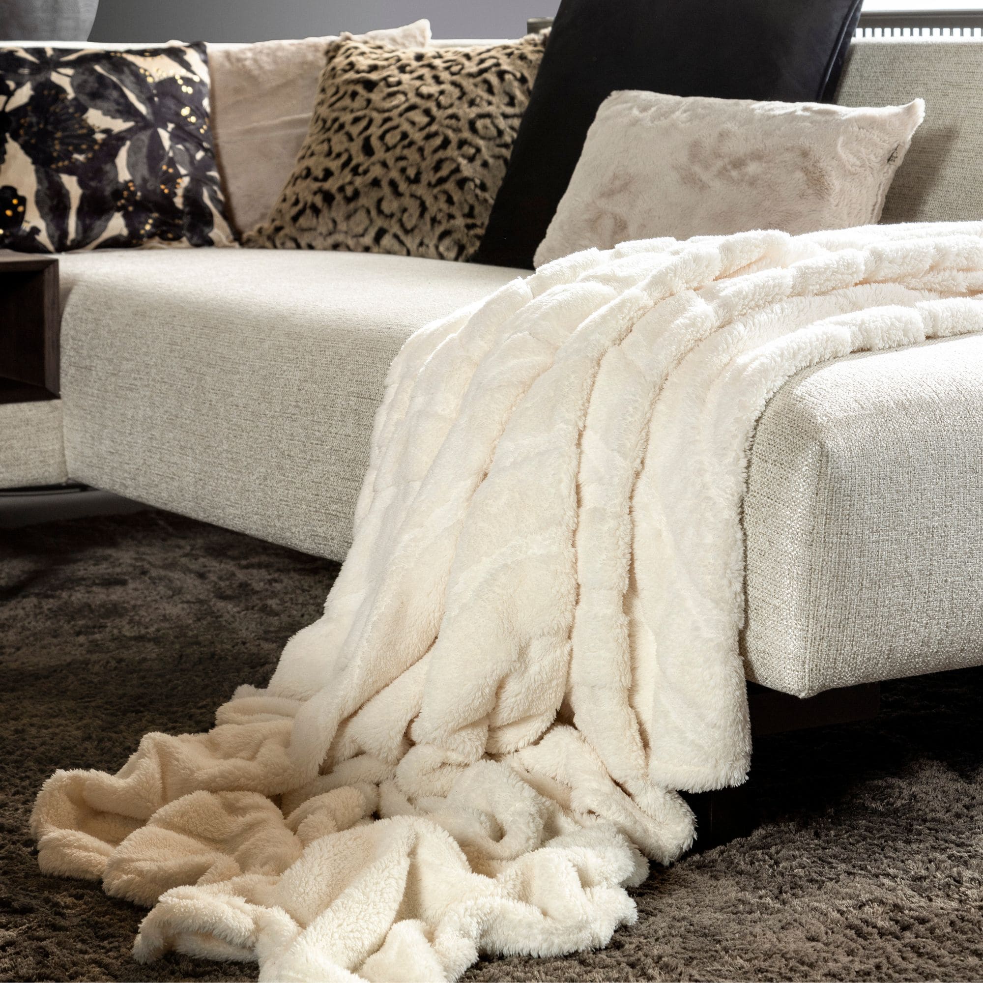 LESLIE - Plaid 150x200 cm - Tofu - Beige