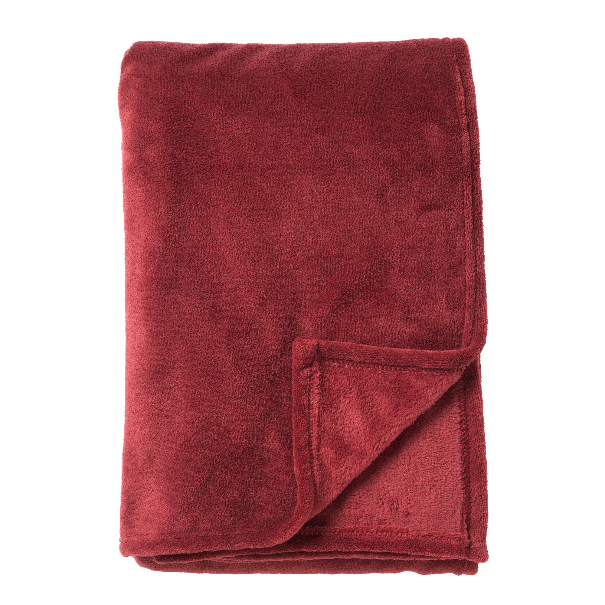 HARVEY - Wohndecke Fleece 150x200 cm - Merlot - rot