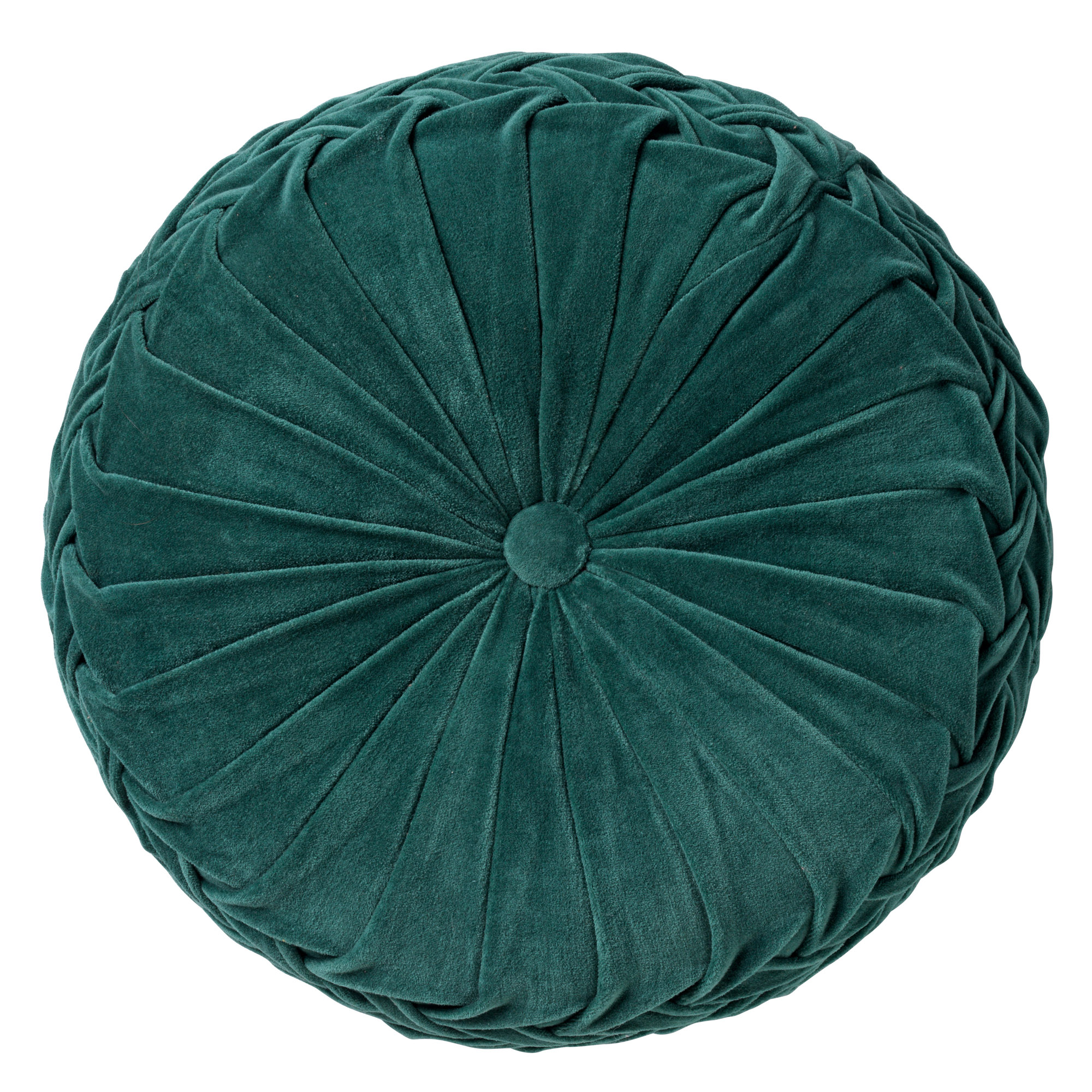 KAJA - Coussin rond en velours Sagebrush Green 40 cm