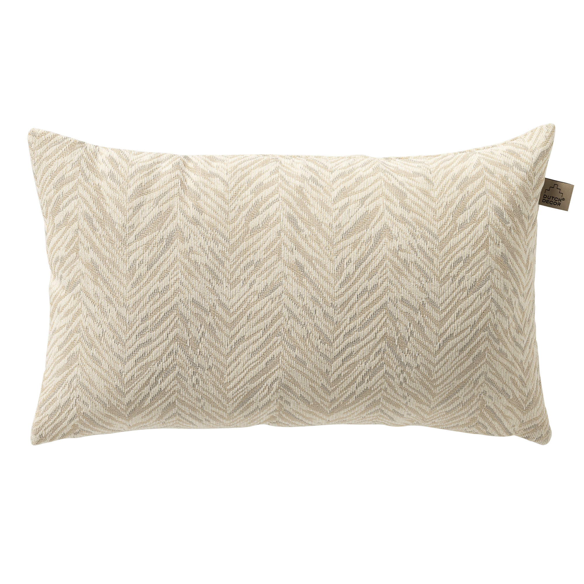 AUGUSTA - Coussin extérieur 30x50 cm - Marshmallow - blanc et beige