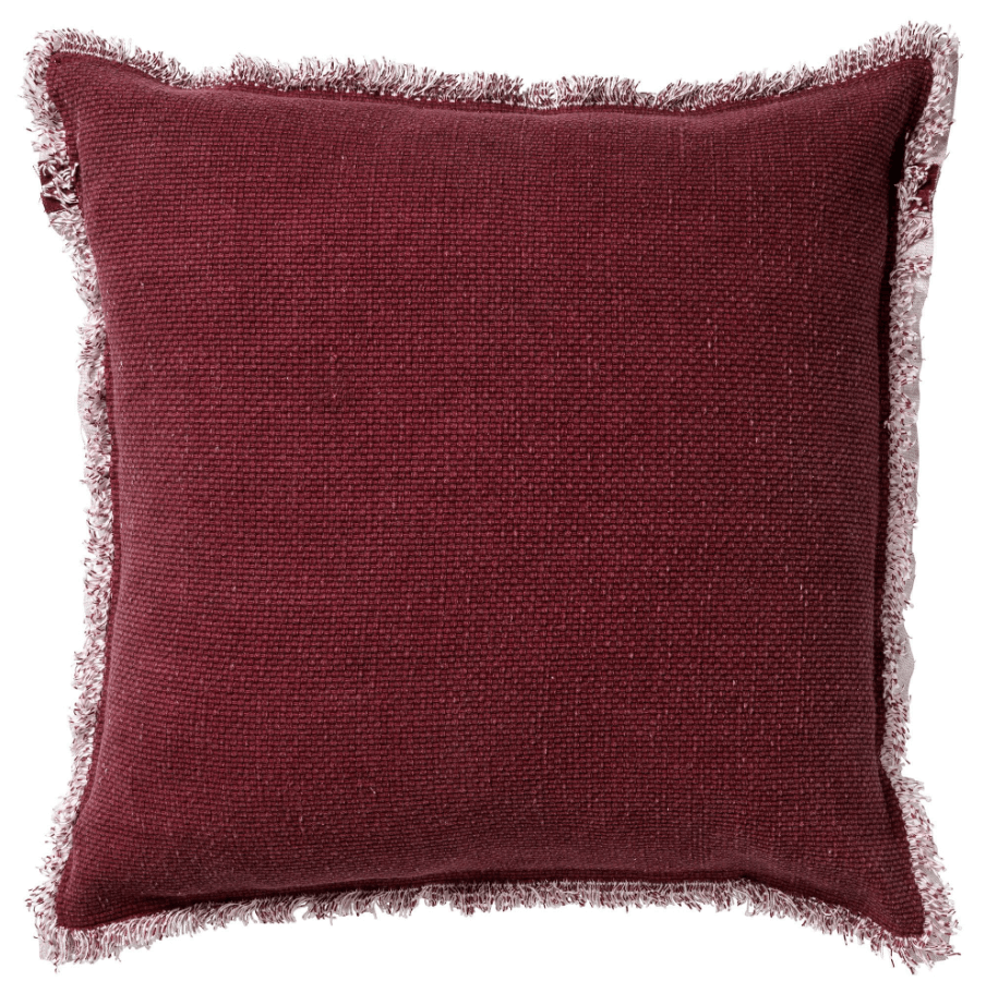 BURTO - Coussin en coton delavé Merlot 60x60 cm 