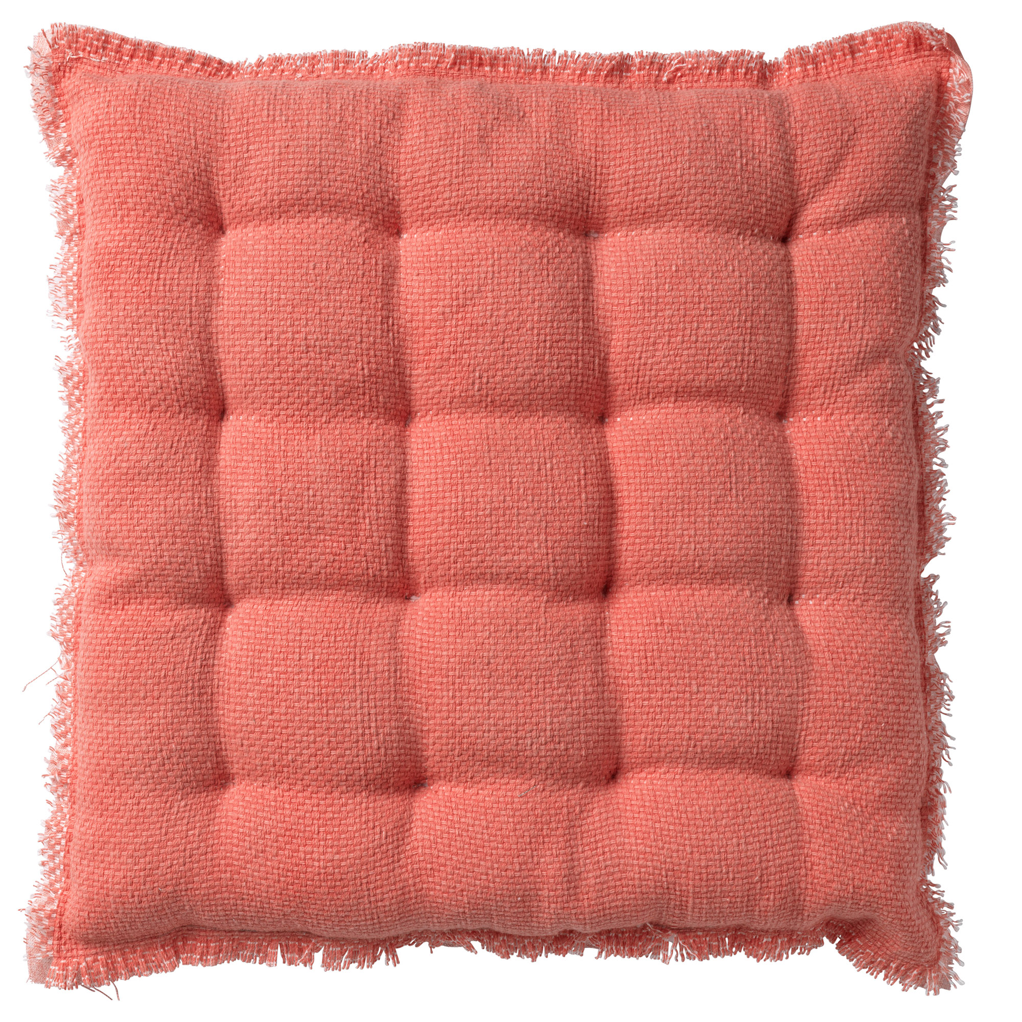 BURTO - Seat pad cushion washed coton Coral 40x40 cm