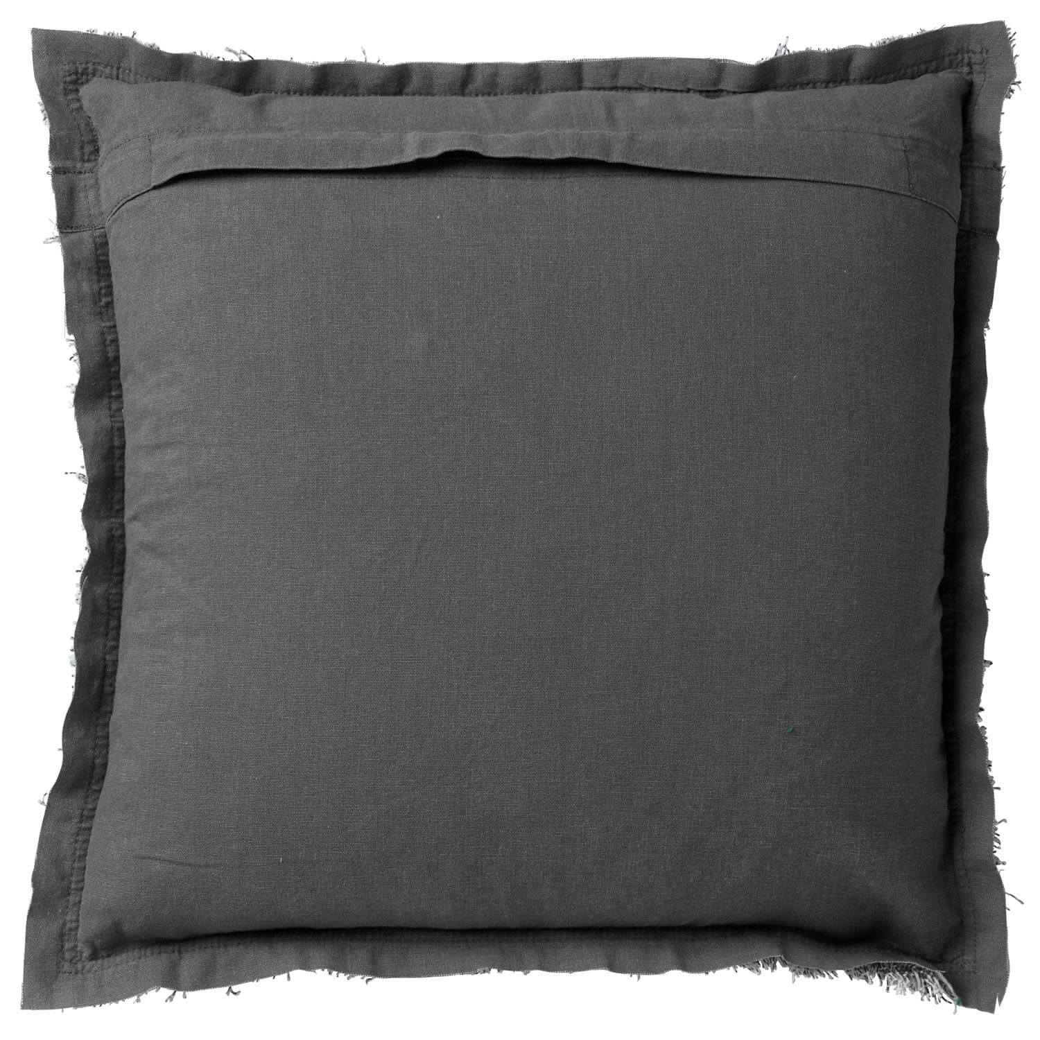 BURTO - Dekokissen Baumwolle mit stone-washed optik Charcoal Gray 45x45 cm 
