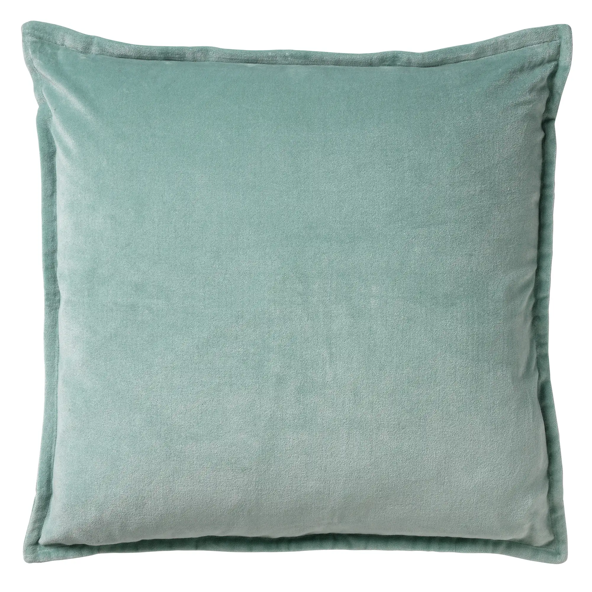 CAITH - Kussenhoes 50x50 cm - 100% katoen velvet - lekker zacht - Jadeite - lichtgroen