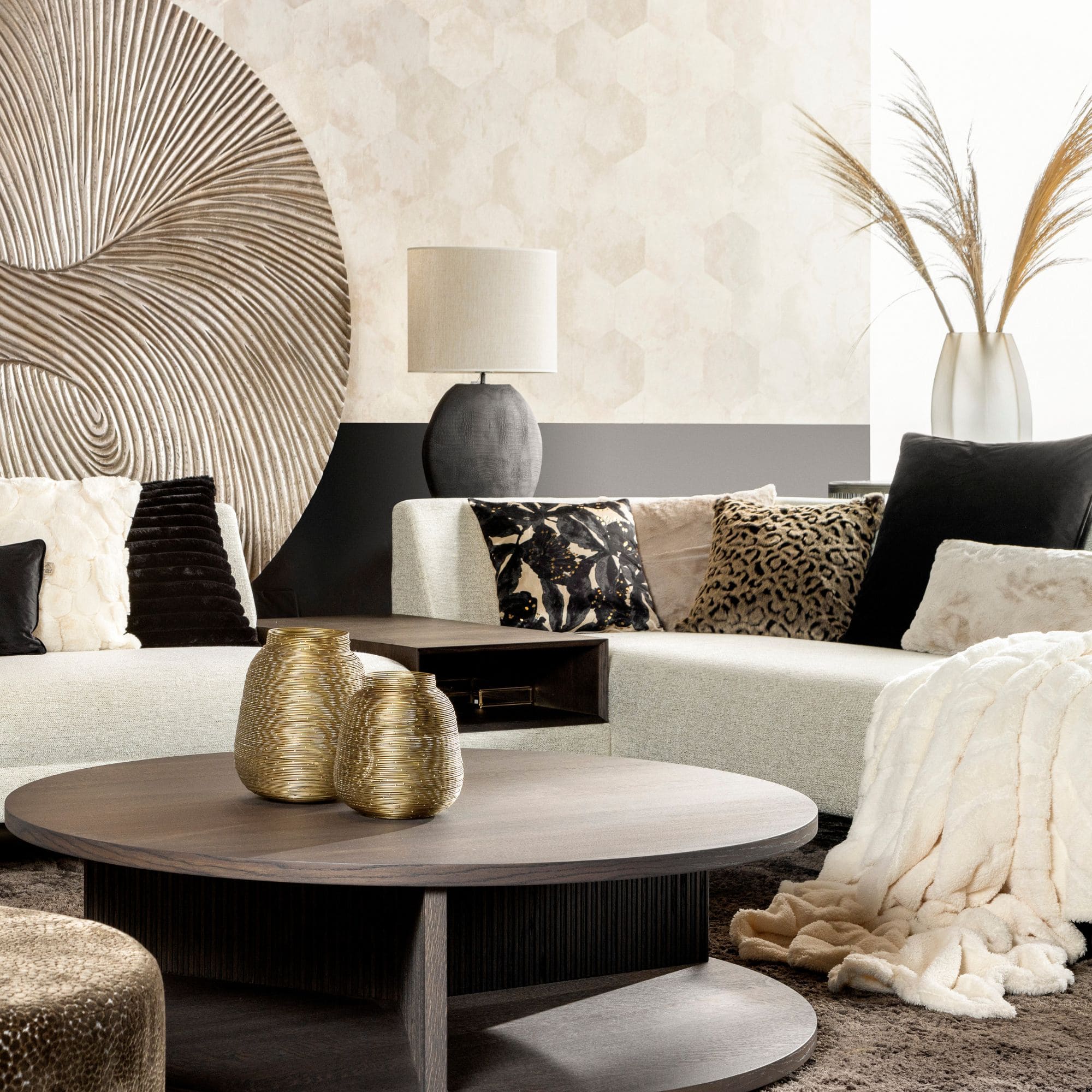 GWEN - sierkussen 30x50 cm - geometrisch - Brazillian Sand - beige