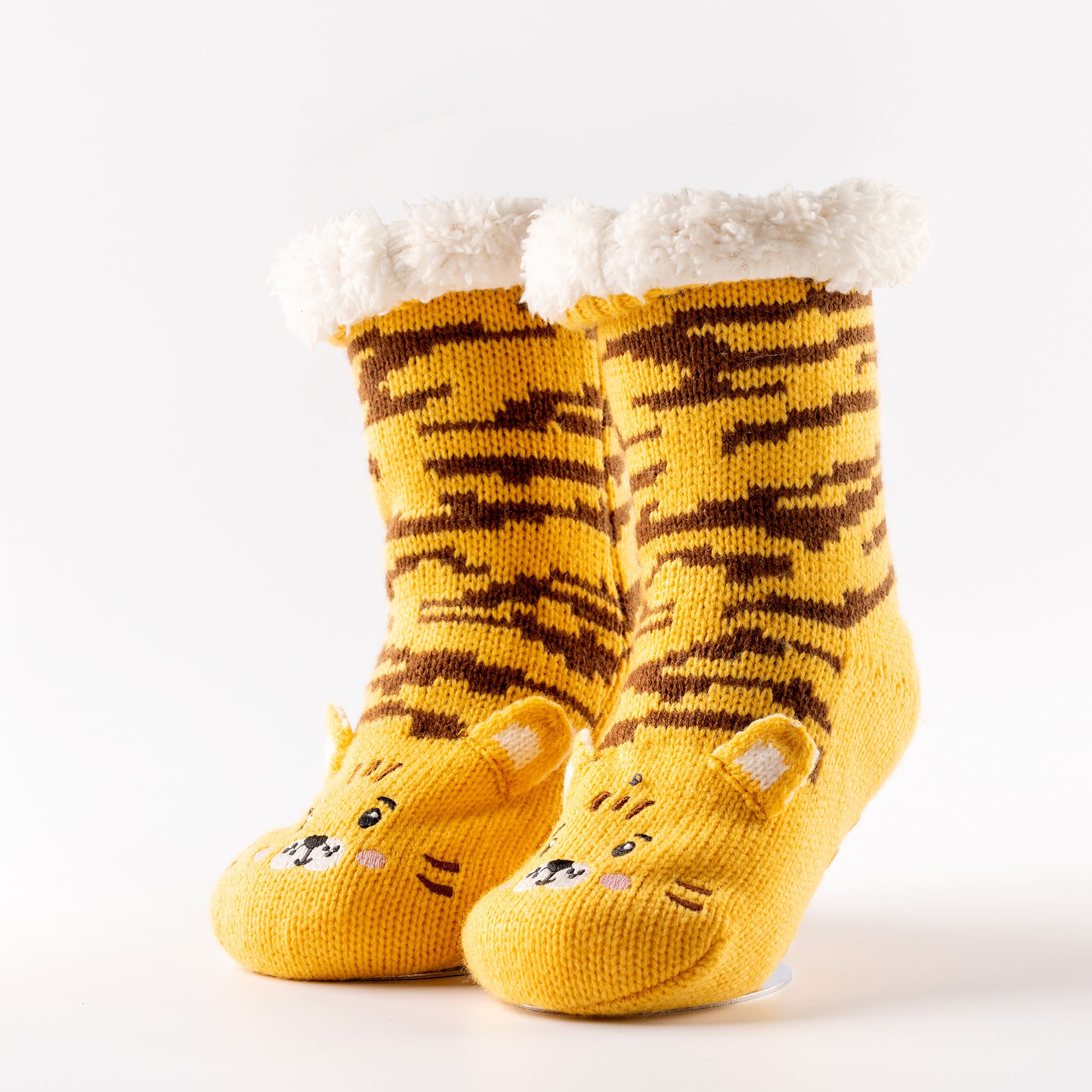 VOORDEELSET - 2-delig - Tiger - oversized hoodie en huissokken - kinderen - tijger - geel