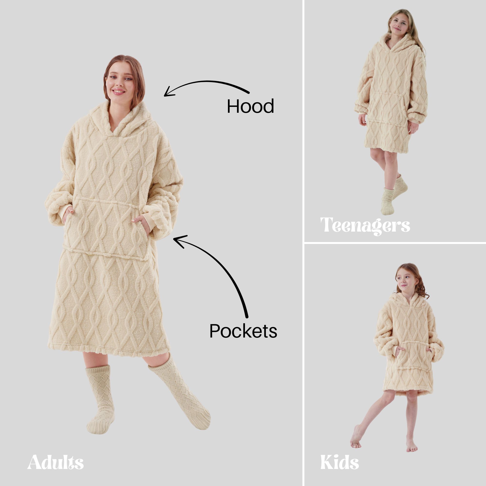 ROSETTA - Hoodie 60x90 cm - Teenager - Bone White - Weiss