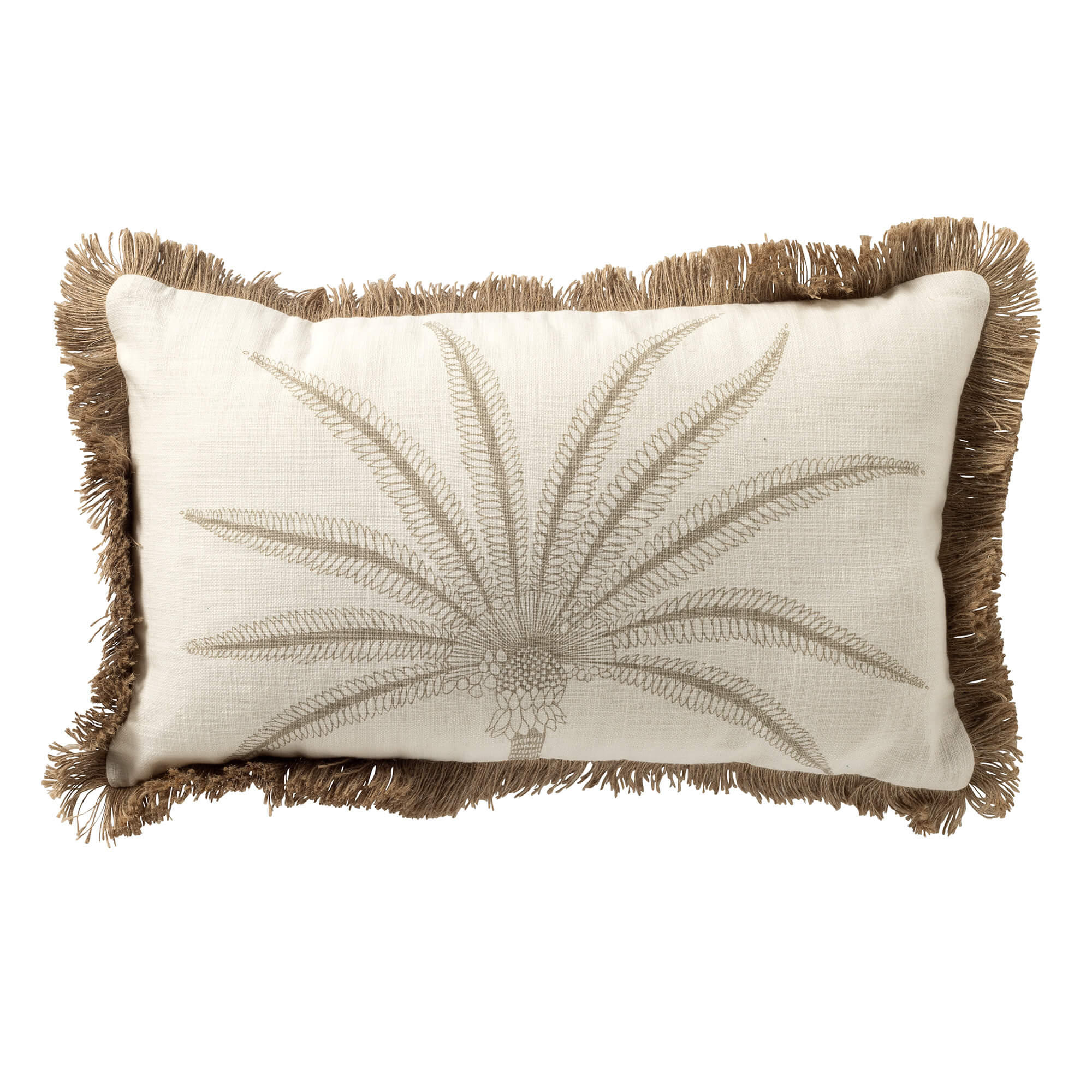 NANI - Dekokissen 30x50 cm - Natural - braun und weiss